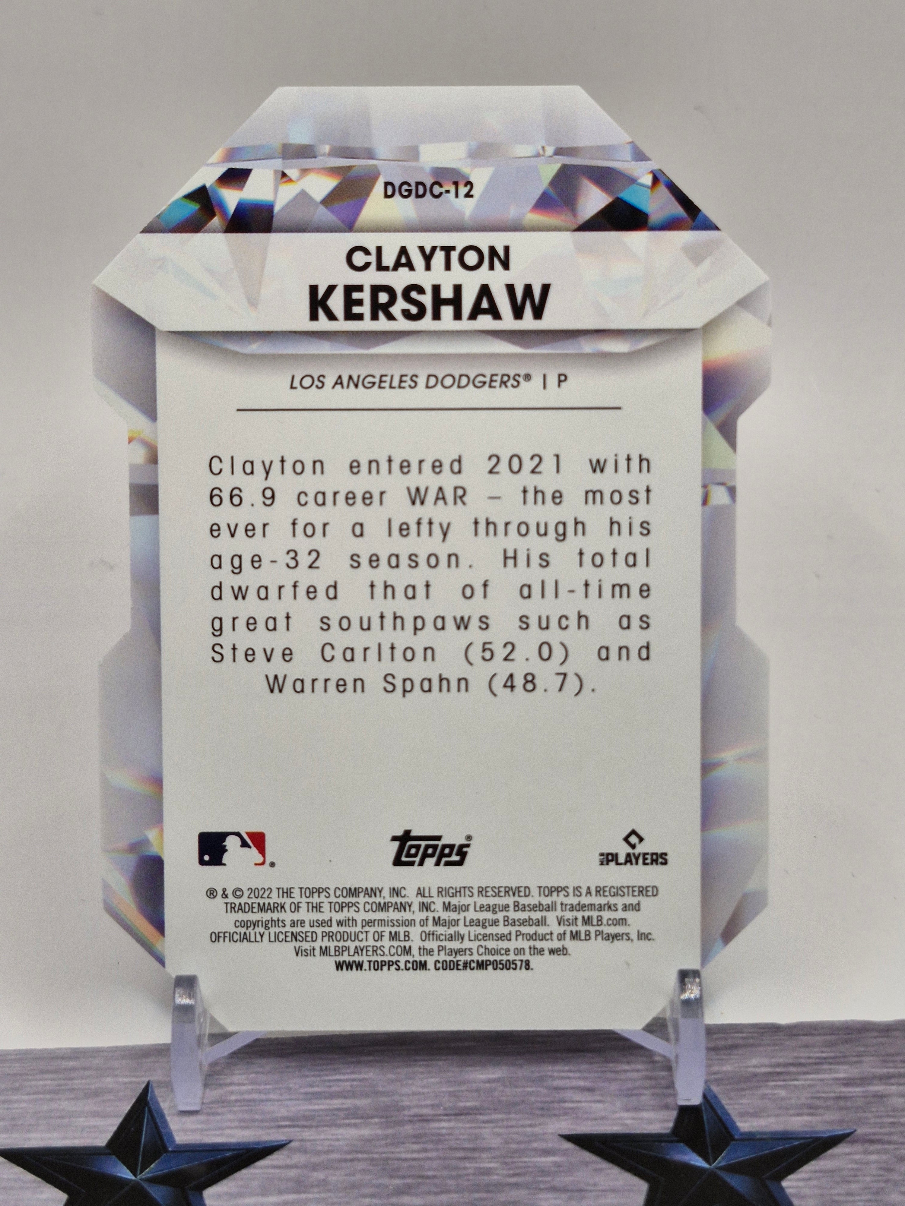 2022 Topps #DGDC-12 Clayton Kershaw Diamond Greats Die Cuts