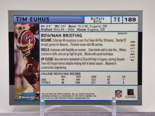 2004 Bowman #227 Tim Euhus Uncirculated White #/165