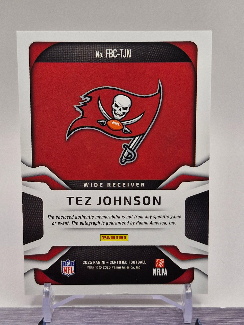 2025 Panini Certified #FBC-TJN Tez Johnson Freshman Signatures Purple