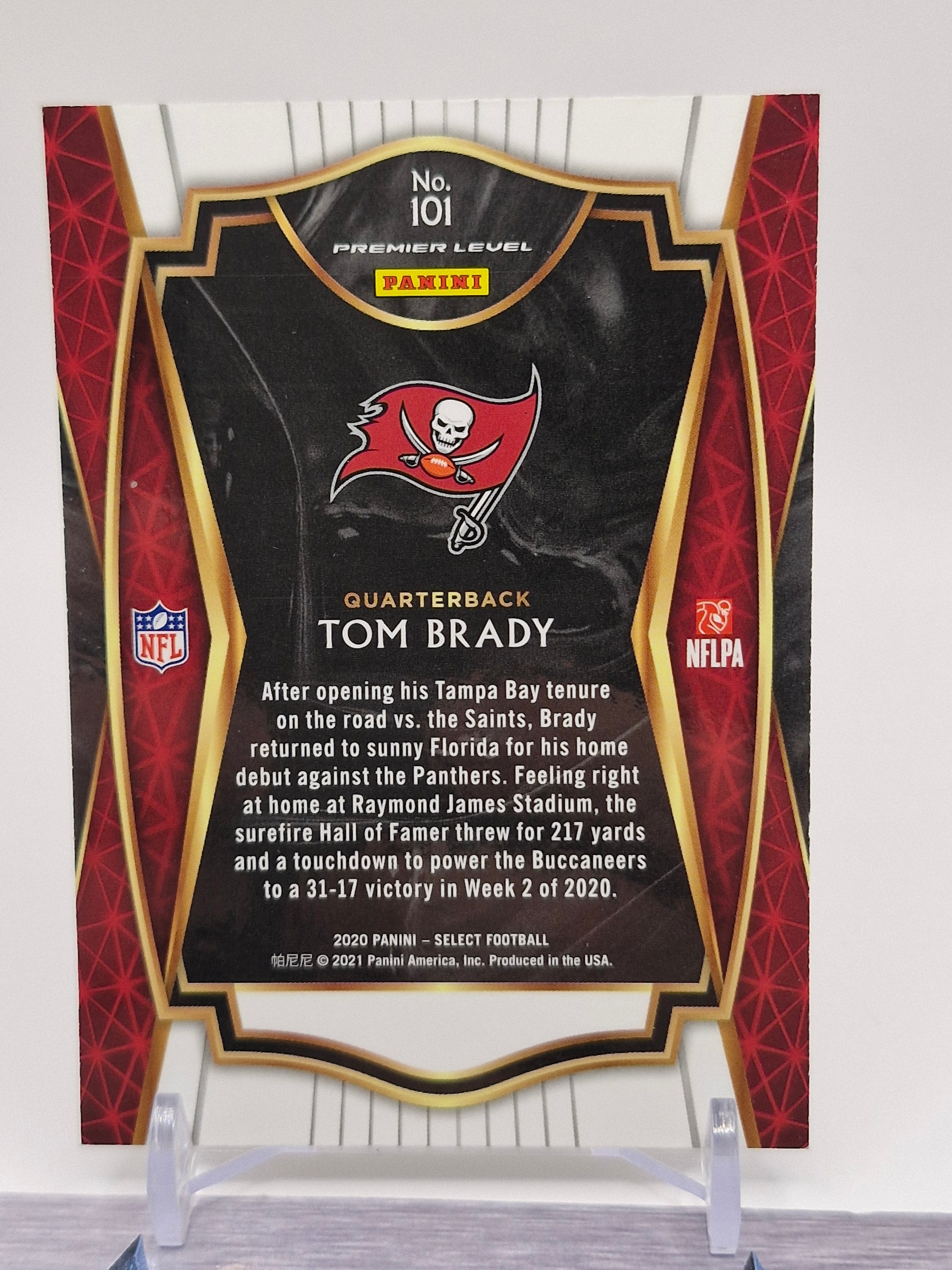 2020 Panini Select #101 Tom Brady Red Prizm Die Cut