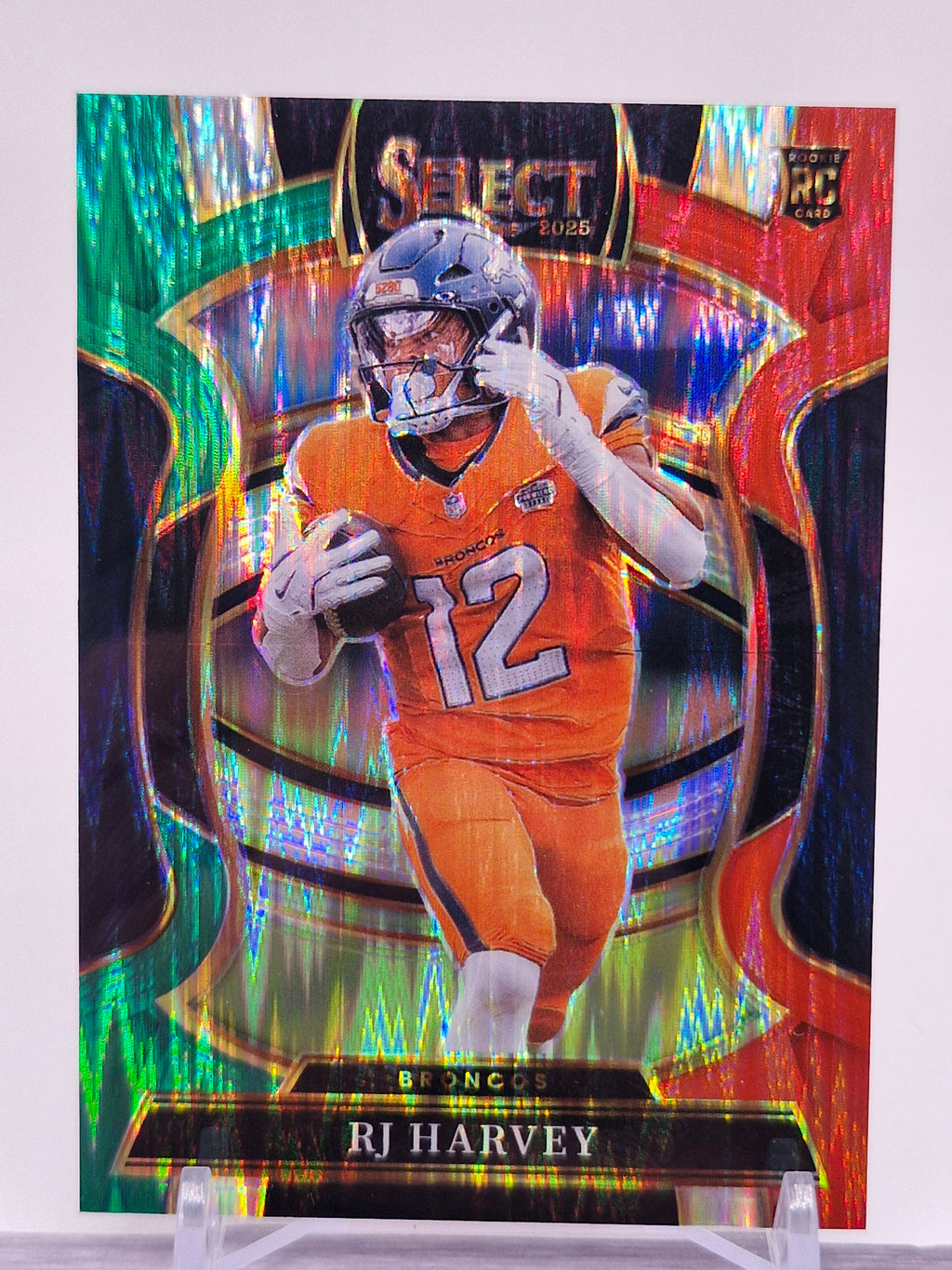 2025 Panini Select #10 RJ Harvey Red and Blue Prizm Shock