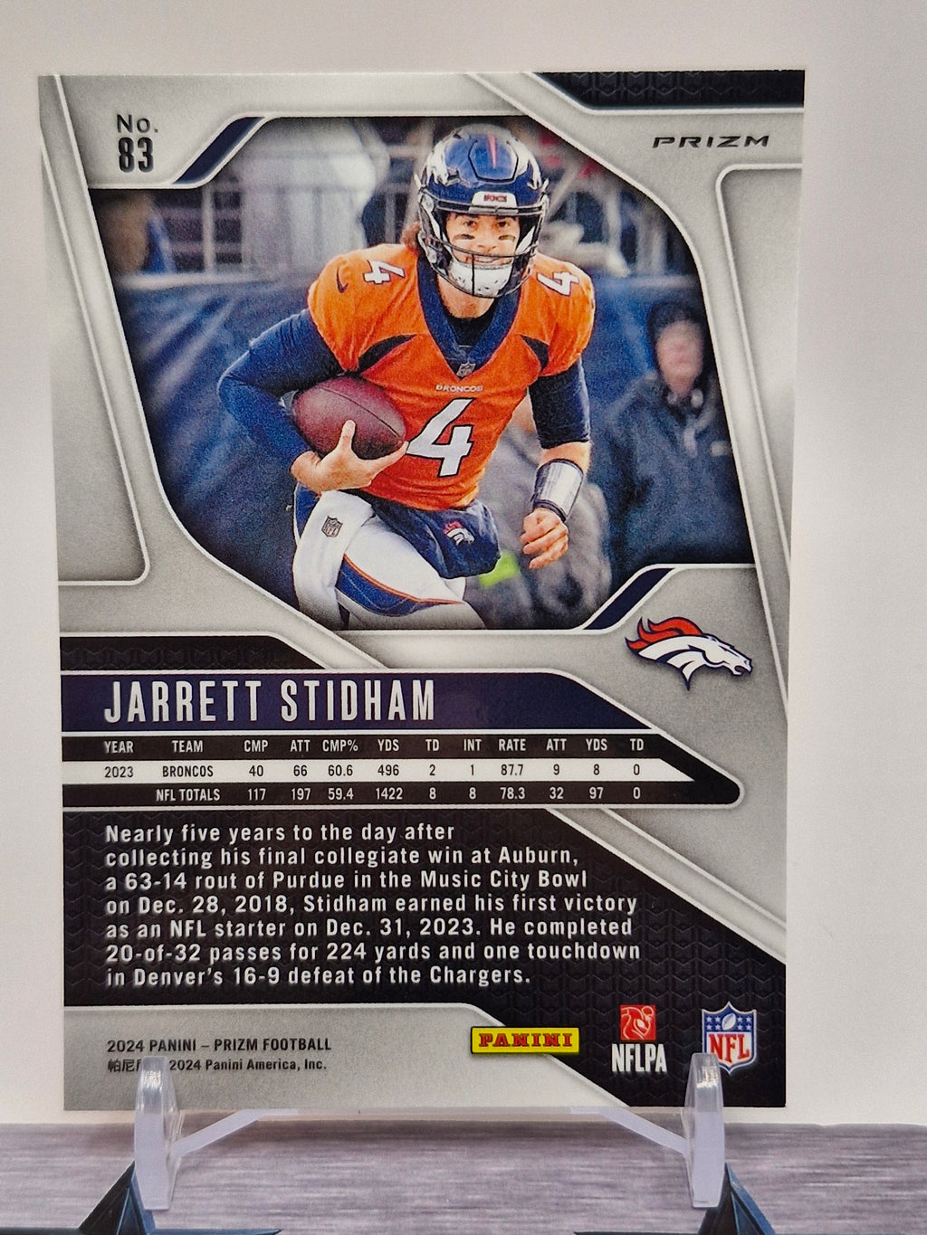 2024 Panini Prizm #83 Jarrett Stidham Silver