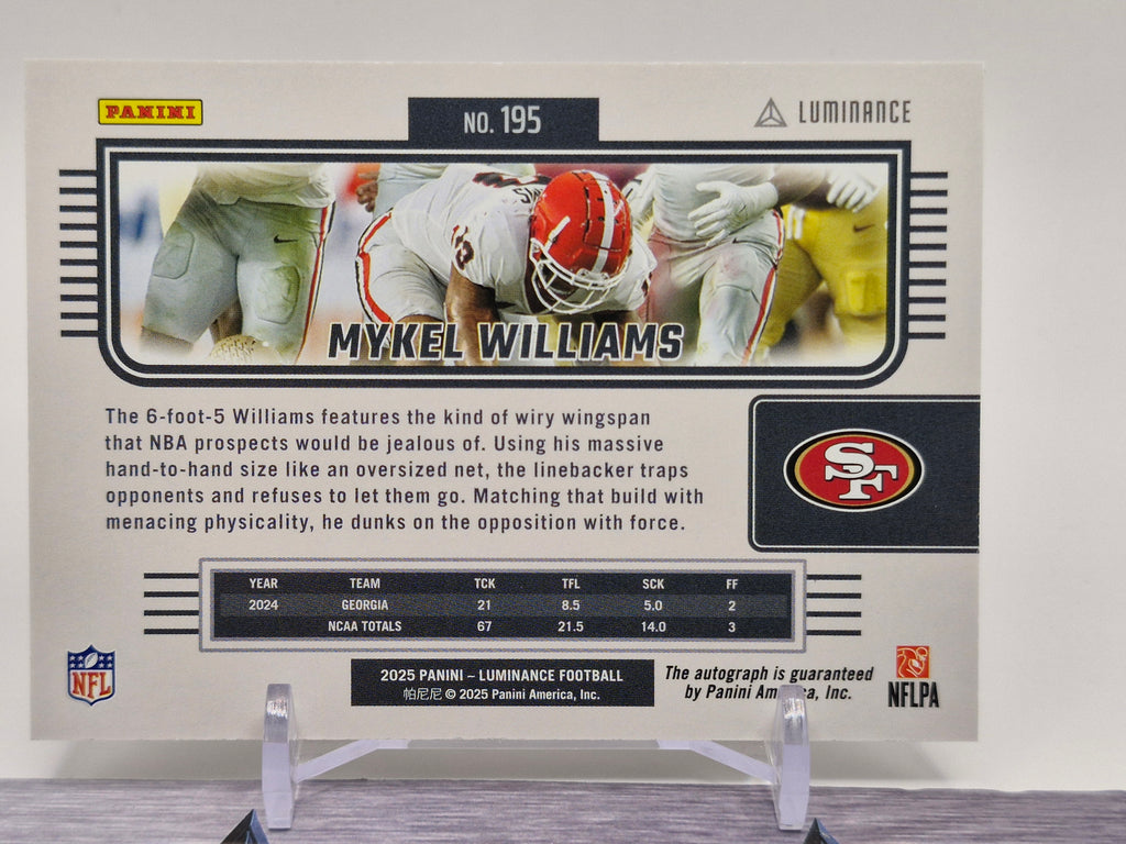 2025 Panini Luminance #195 Mykel Williams Base Luminance Auto #/700