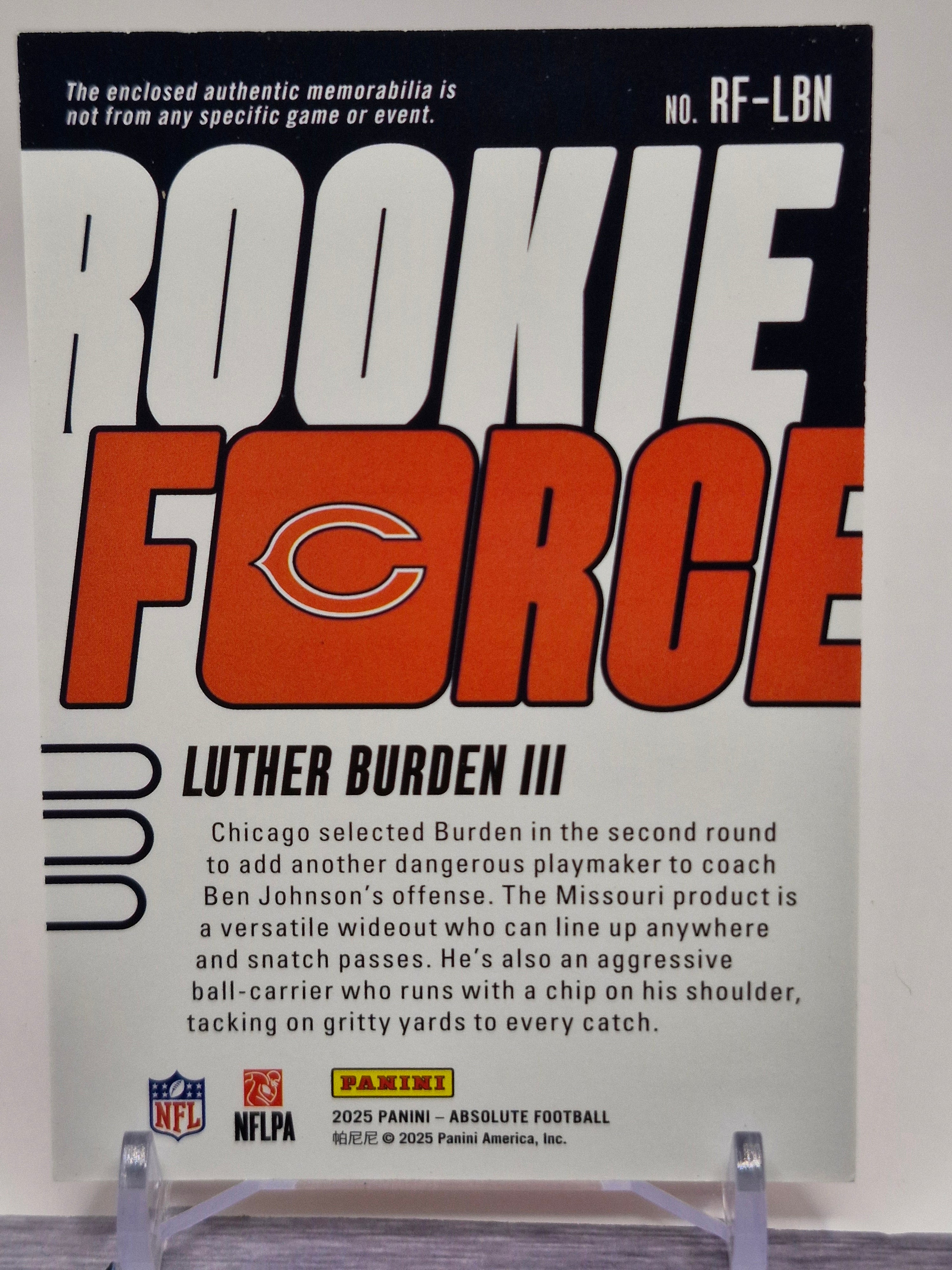 2025 Panini Absolute #RF-LBN Luther Burden III Rookie Force