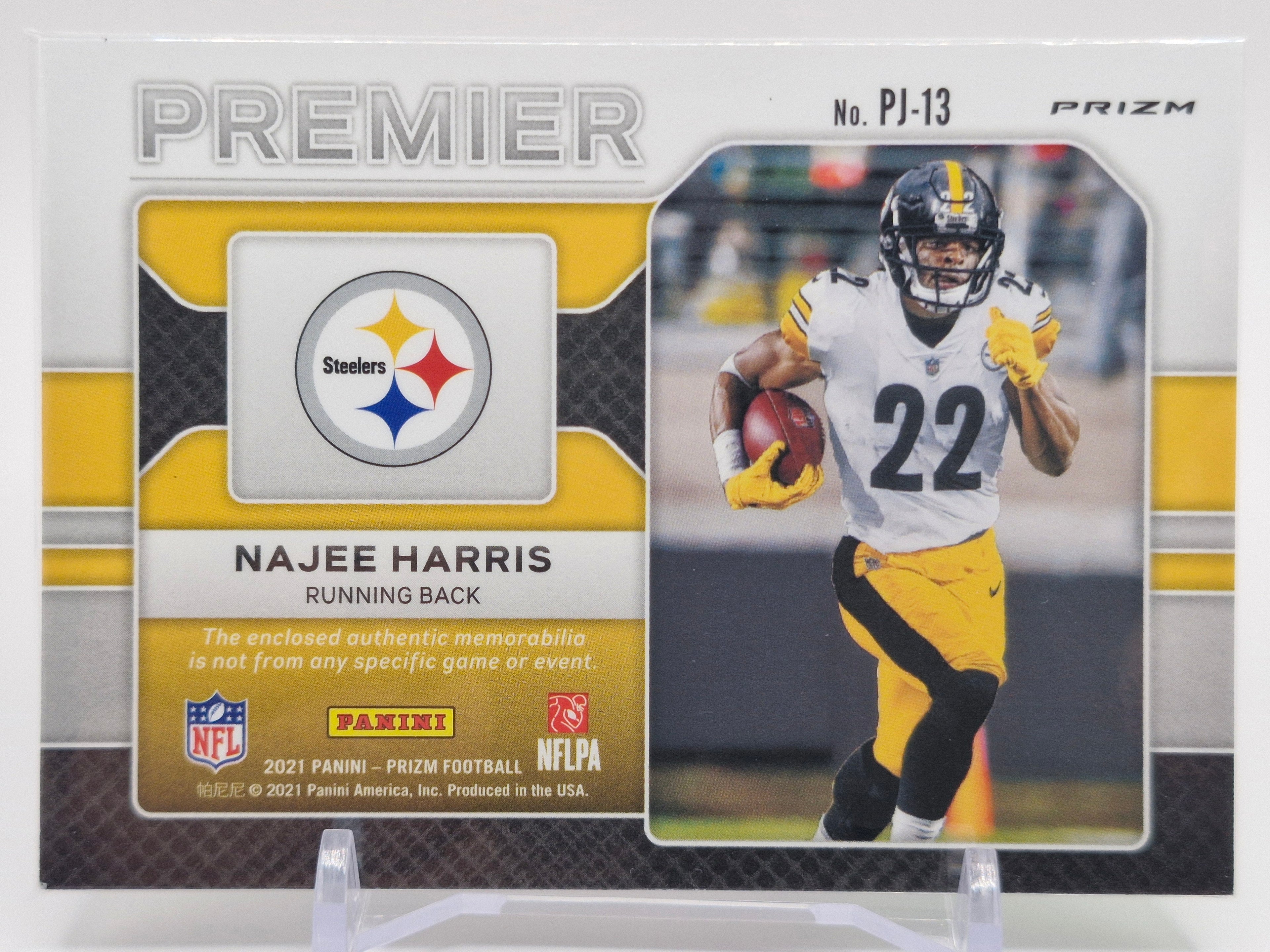 2021 Panini Prizm #PJ-13 Najee Harris Premier Jerseys Neon Green Pulsar