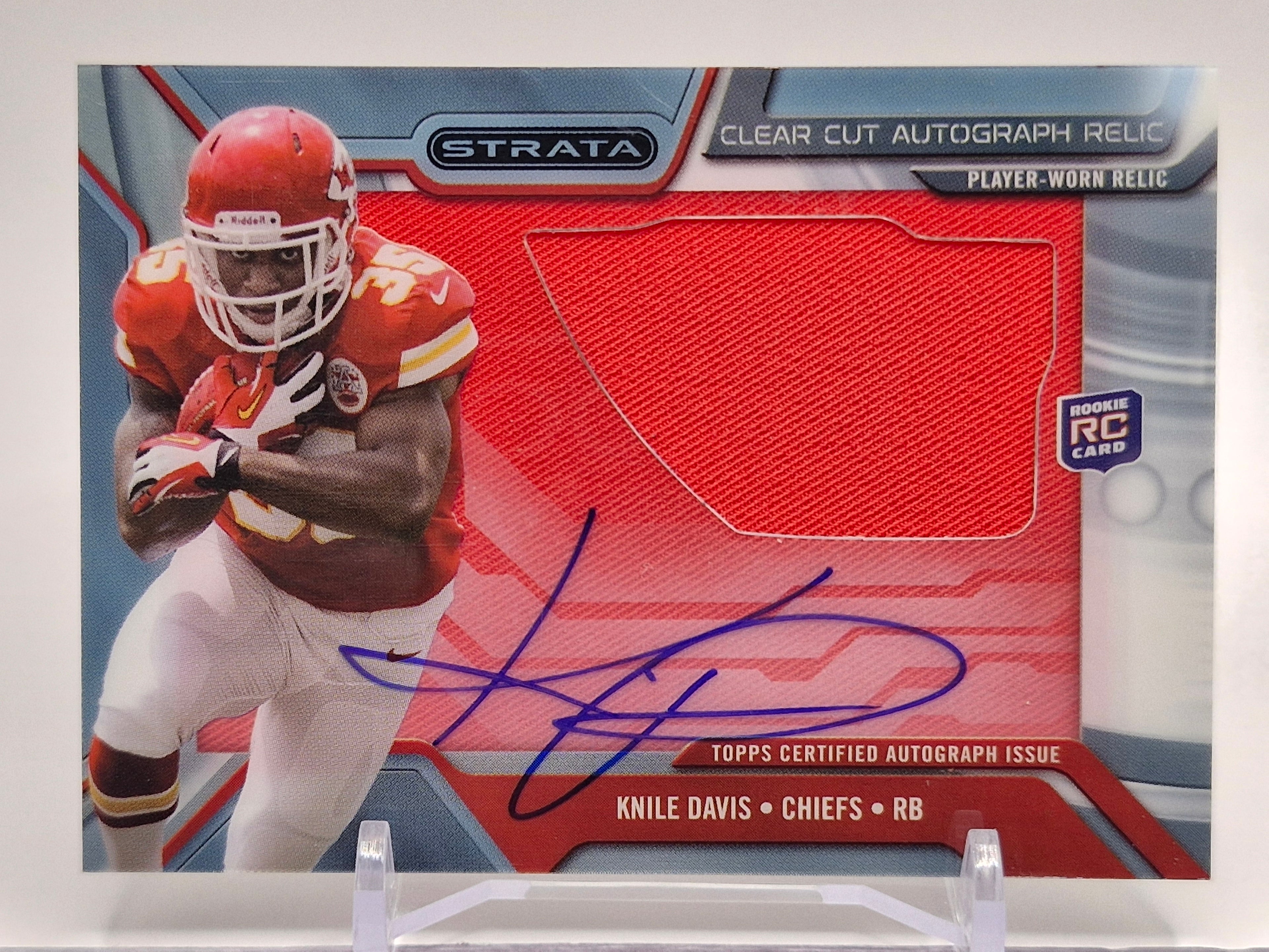 2013 Topps Strata #CCAR-KD Knile Davis Autograph Relic Rookies Sapphire Patch