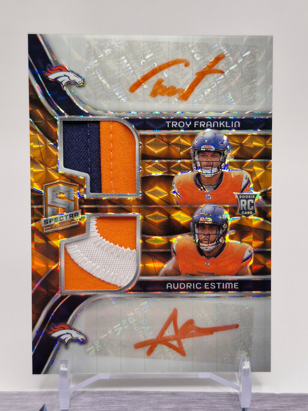 2024 Panini Spectra #DPA-DEN Troy Franklin / Audric Estime Dual RPA /15