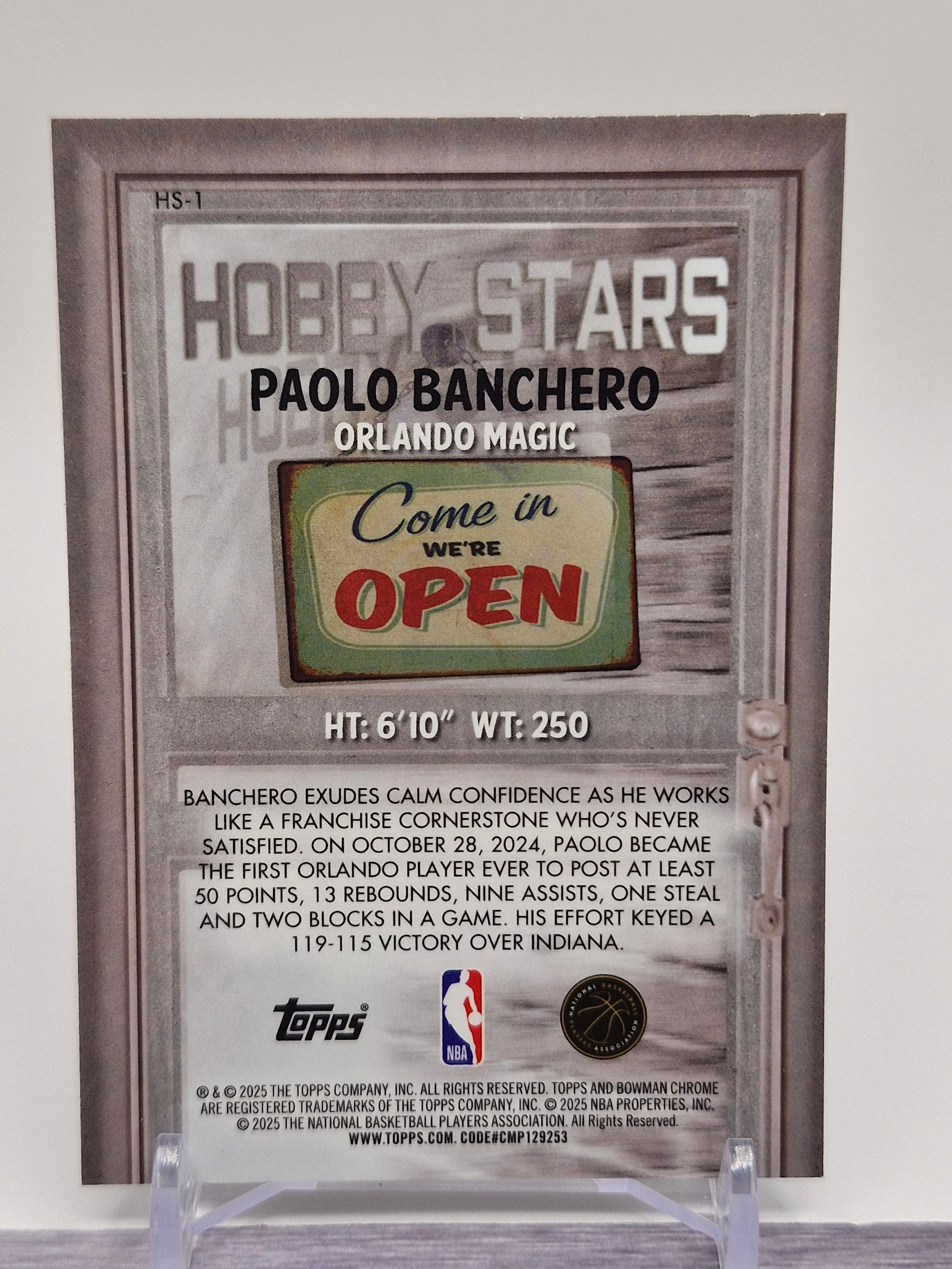 2025-26 Bowman #HS-1 Paolo Banchero Hobby Stars