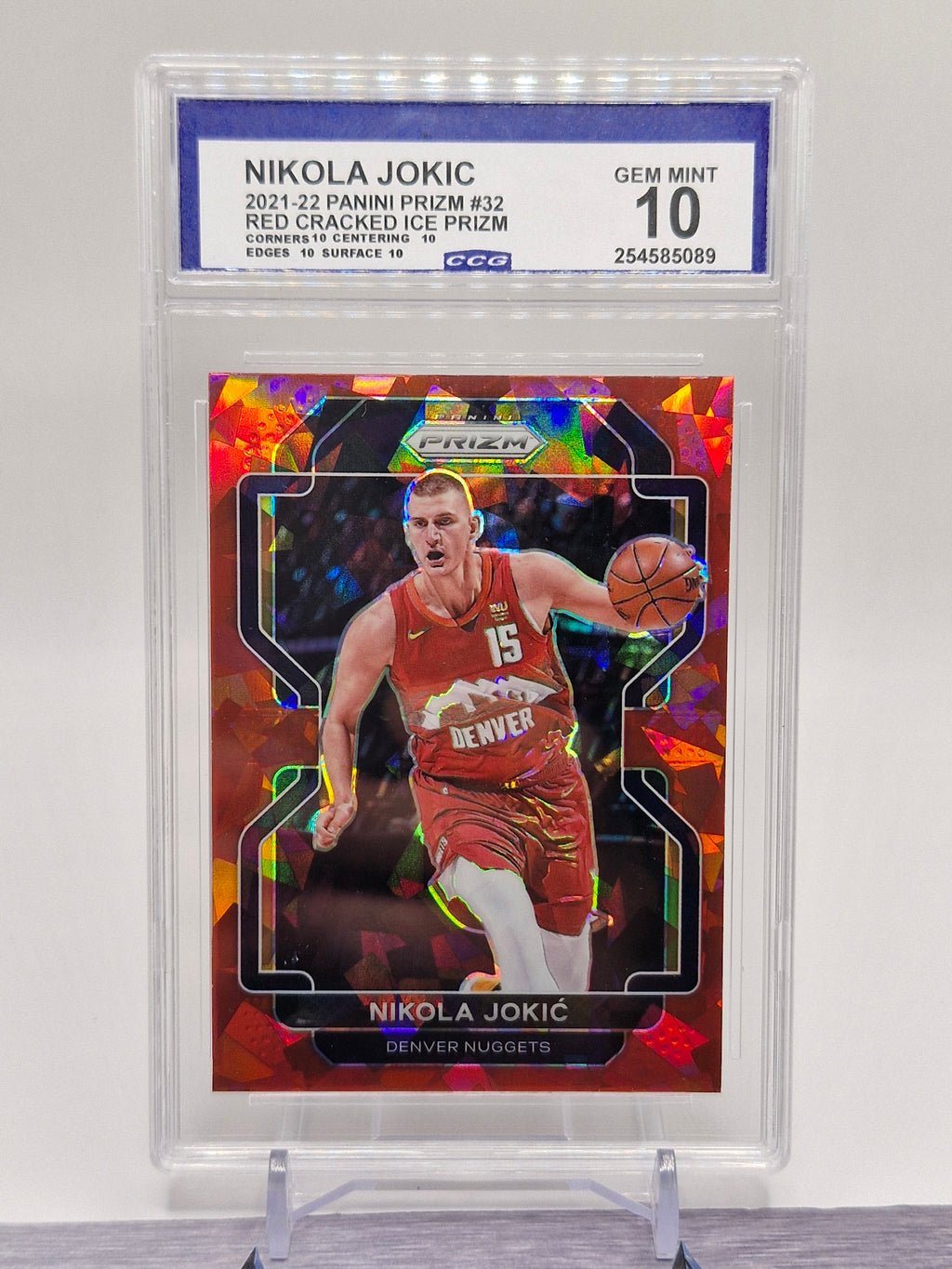 2021-22 Panini Prizm #32 Nikola Jokic Orange Ice