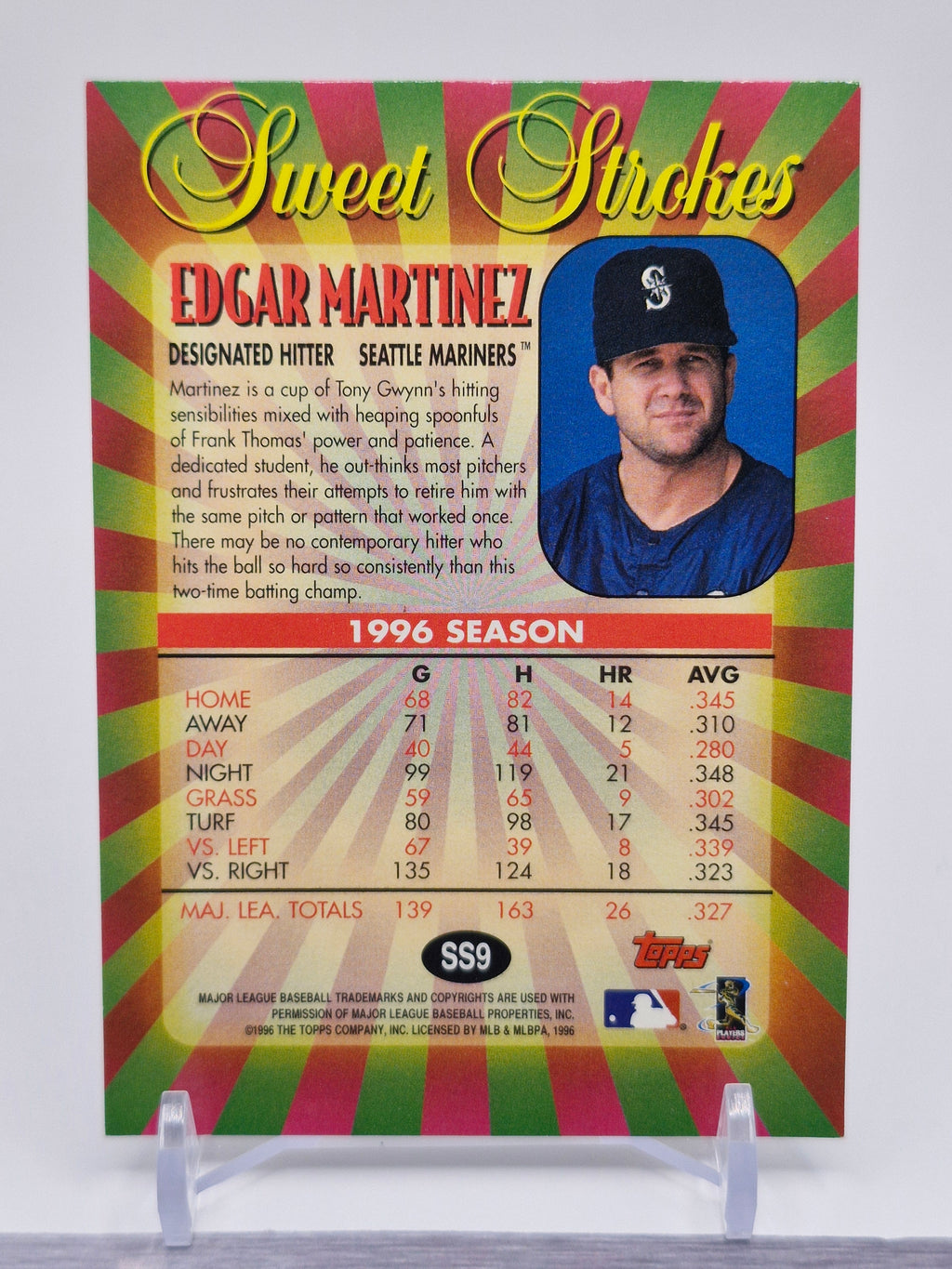 1997 Topps #SS9 Edgar Martinez Sweet Strokes