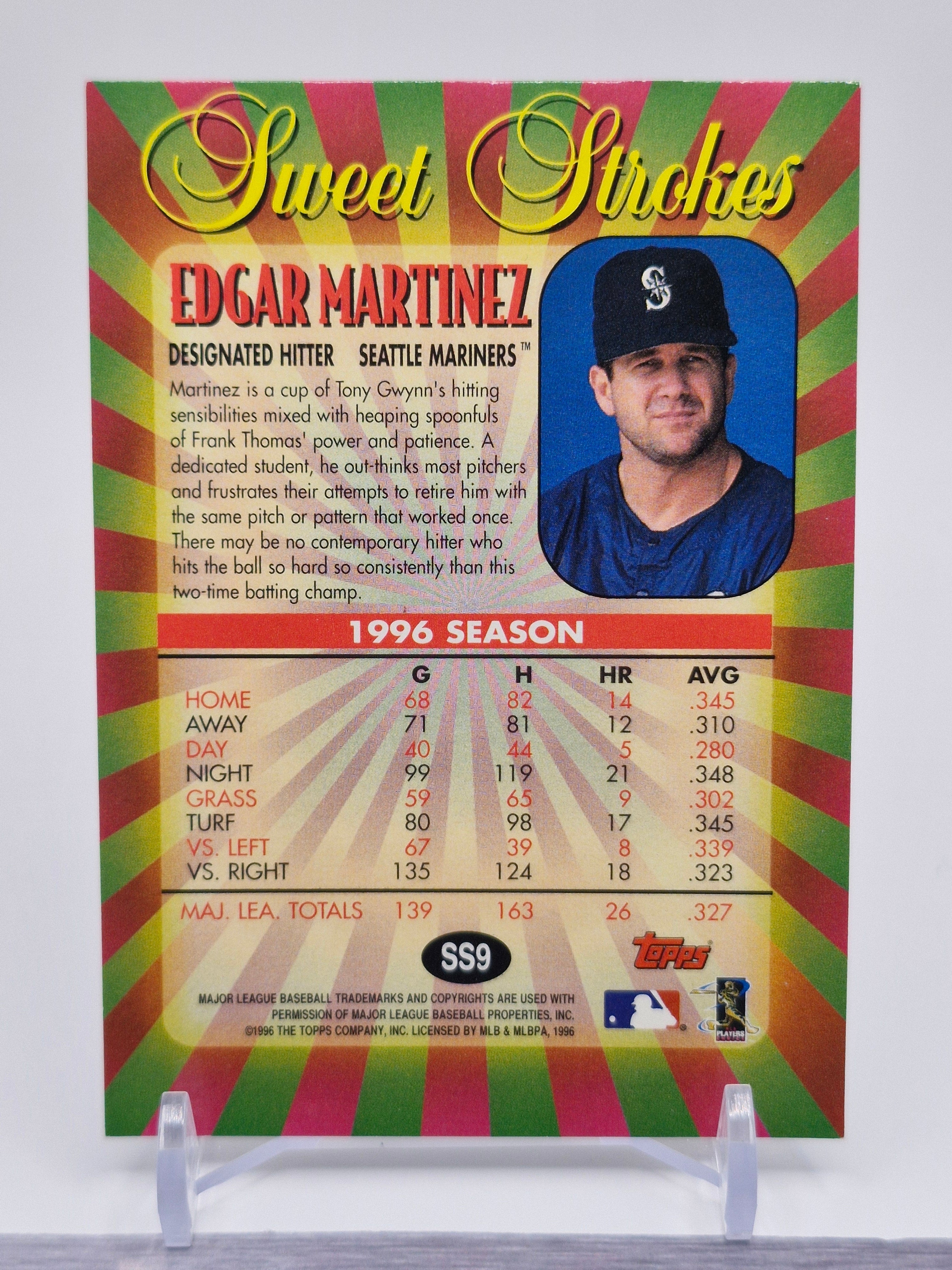 1997 Topps #SS9 Edgar Martinez Sweet Strokes