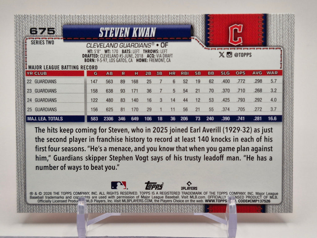 2026 Topps #675 Steven Kwan