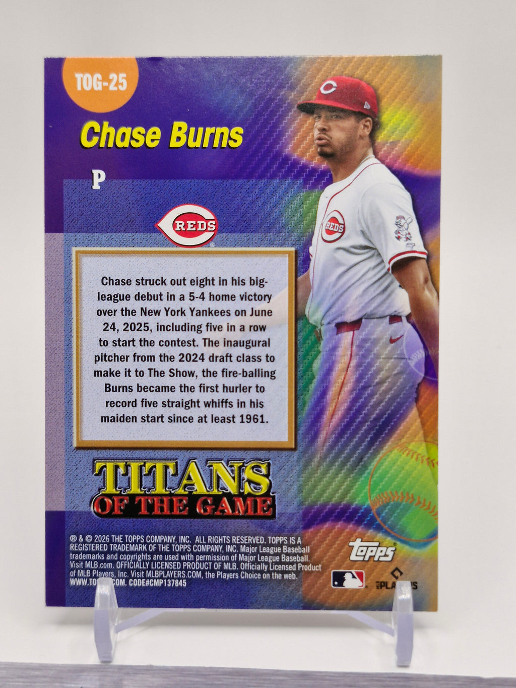 2026 Topps #TOG-25 Chase Burns Titans of the Game