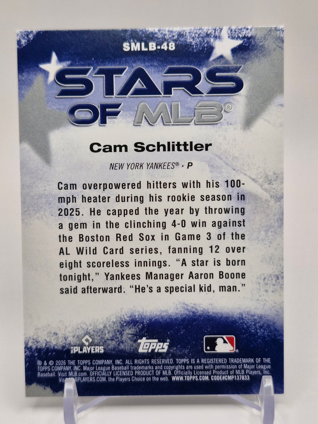 2026 Topps #SMLB-48 Cam Schlittler Stars of MLB