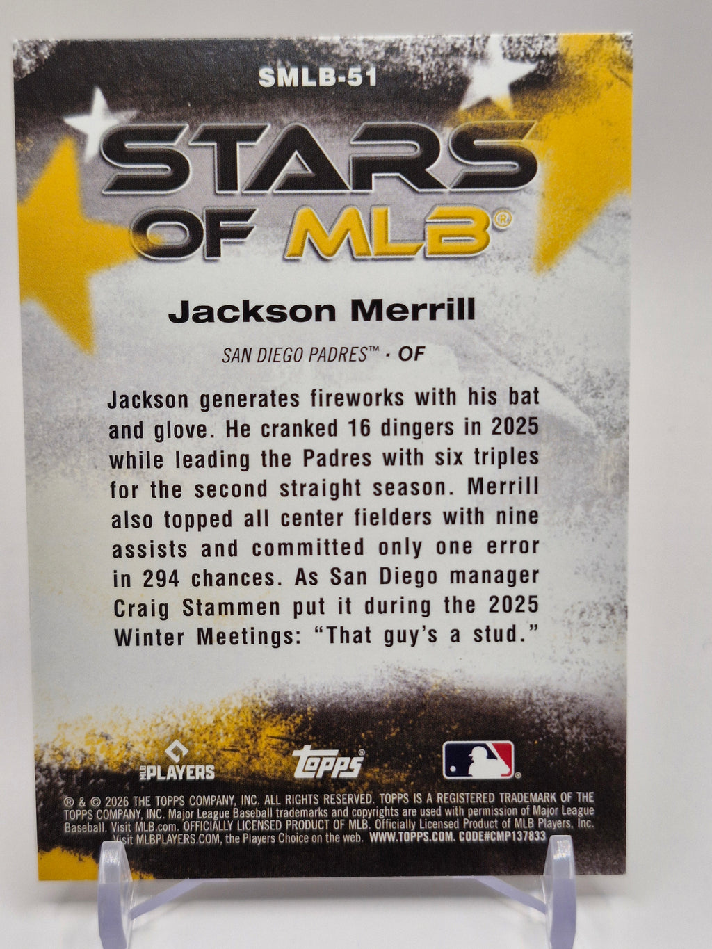 2026 Topps #SMLB-51 Jackson Merrill Stars of MLB