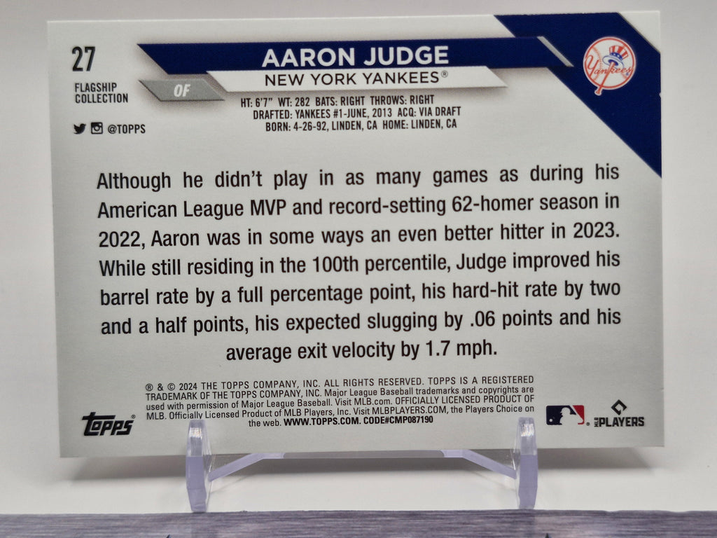 2024 Topps #27 Aaron Judge Flagship Collection