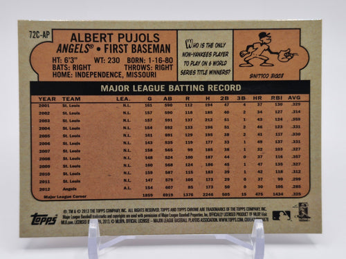 2013 Topps Chrome #72C-AP Albert Pujols 1972 Chrome