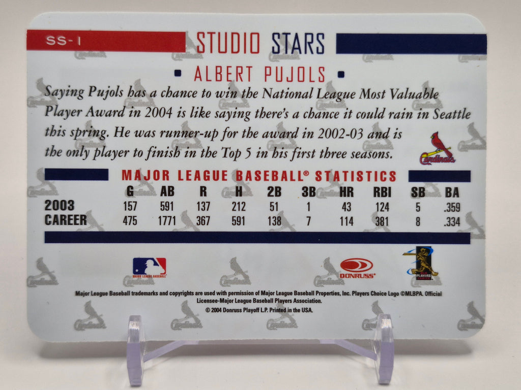 2004 Donruss Studio #SS-1 Albert Pujols Stars