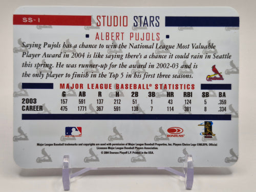 2004 Donruss Studio #SS-1 Albert Pujols Stars