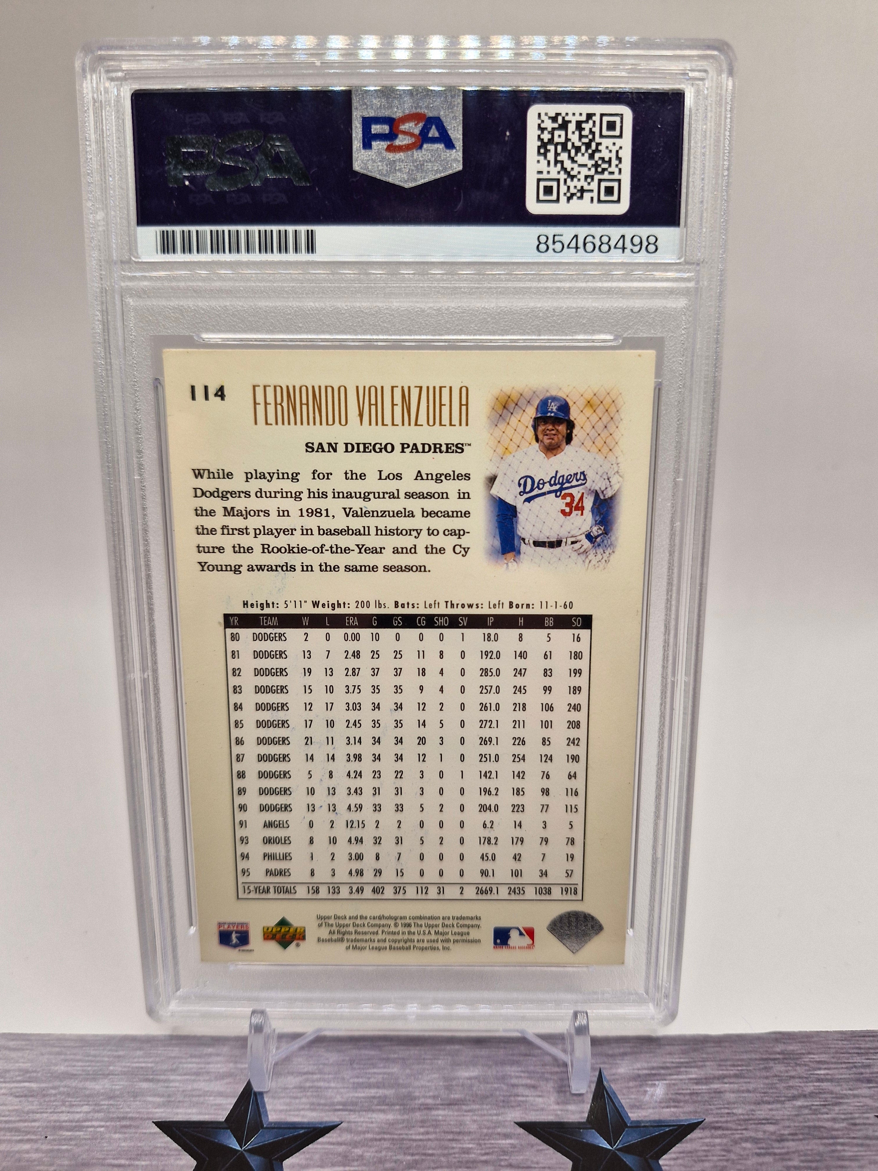1996 Upper Deck #114 Fernando Valenzuela AUTO PSA/DNA CERTIFIED
