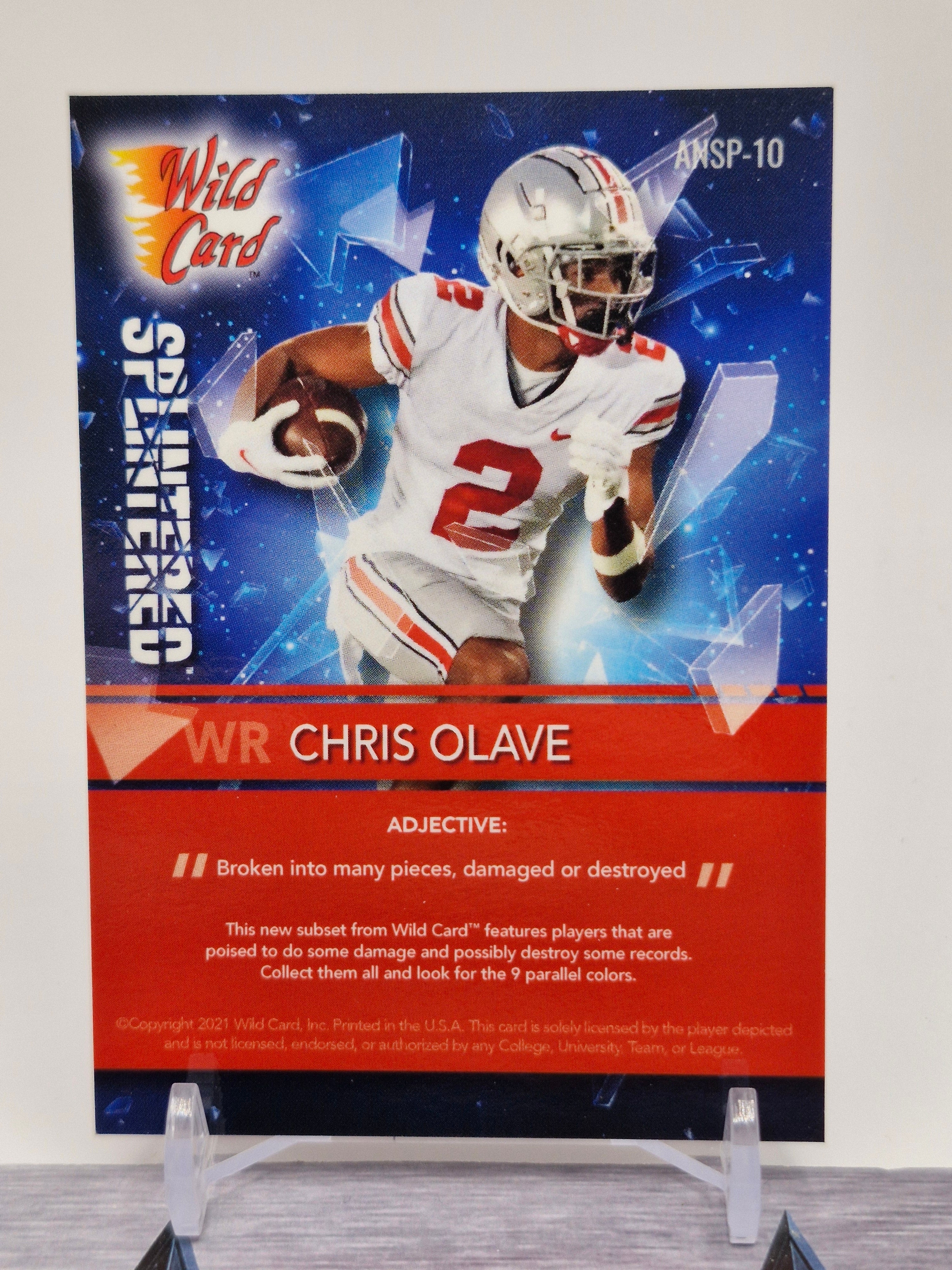 2021 Wild Card Alumination NIL #ANSP-10 Chris Olave Splintered Red