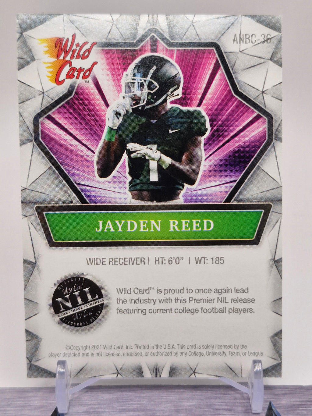 2021 Wild Card Alumination NIL #ANBC-36 Jayden Reed 5 Stripe Retail