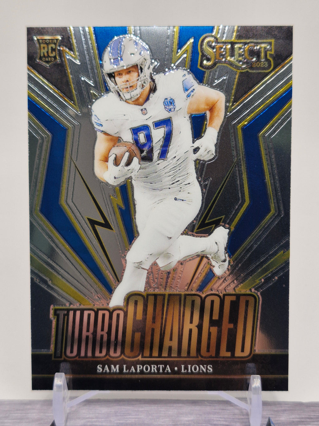 2023 Panini Select #TUR-SLA Sam LaPorta Turbocharged