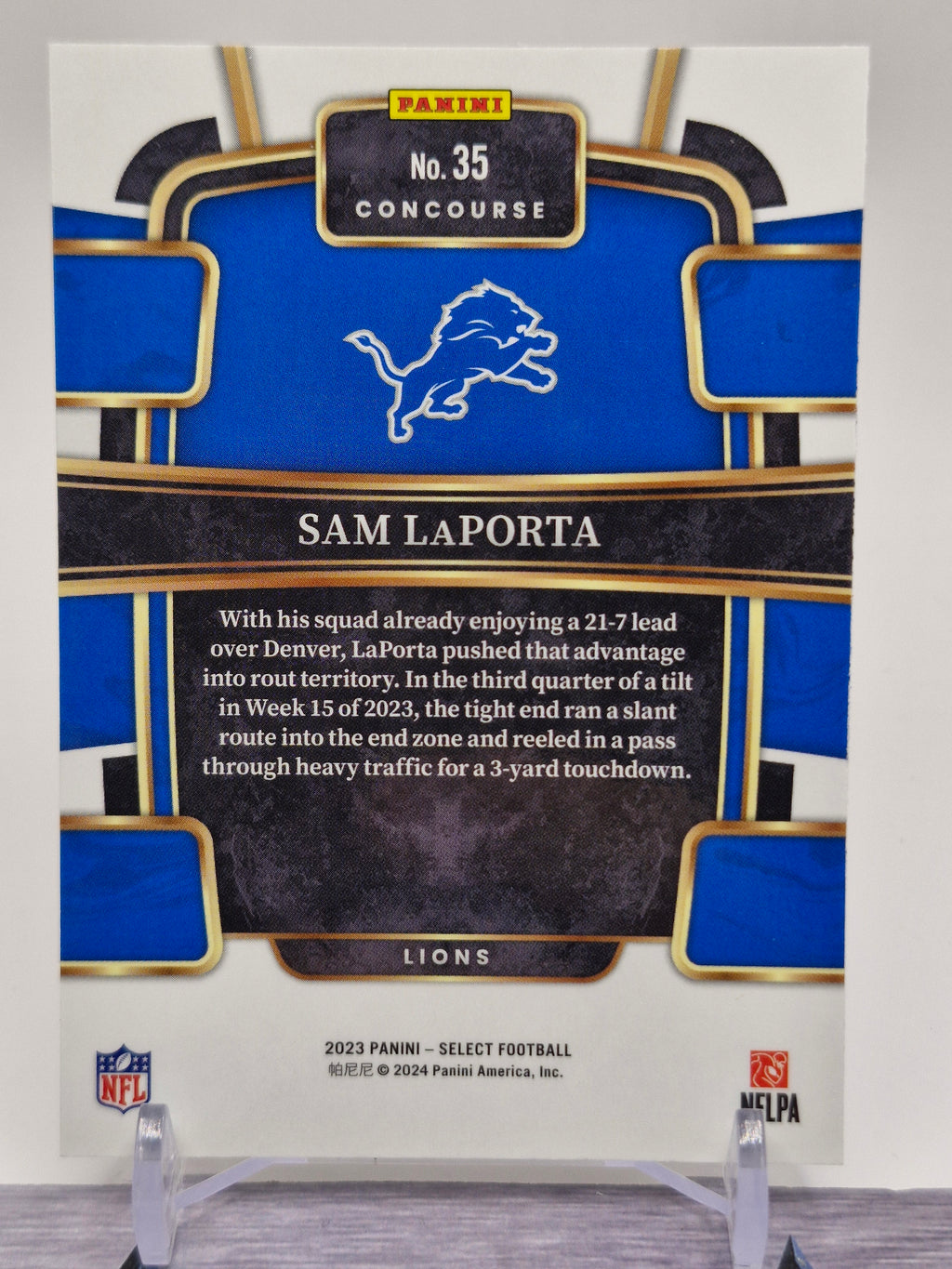 2023 Panini Select #35 Sam LaPorta Silver Prizms
