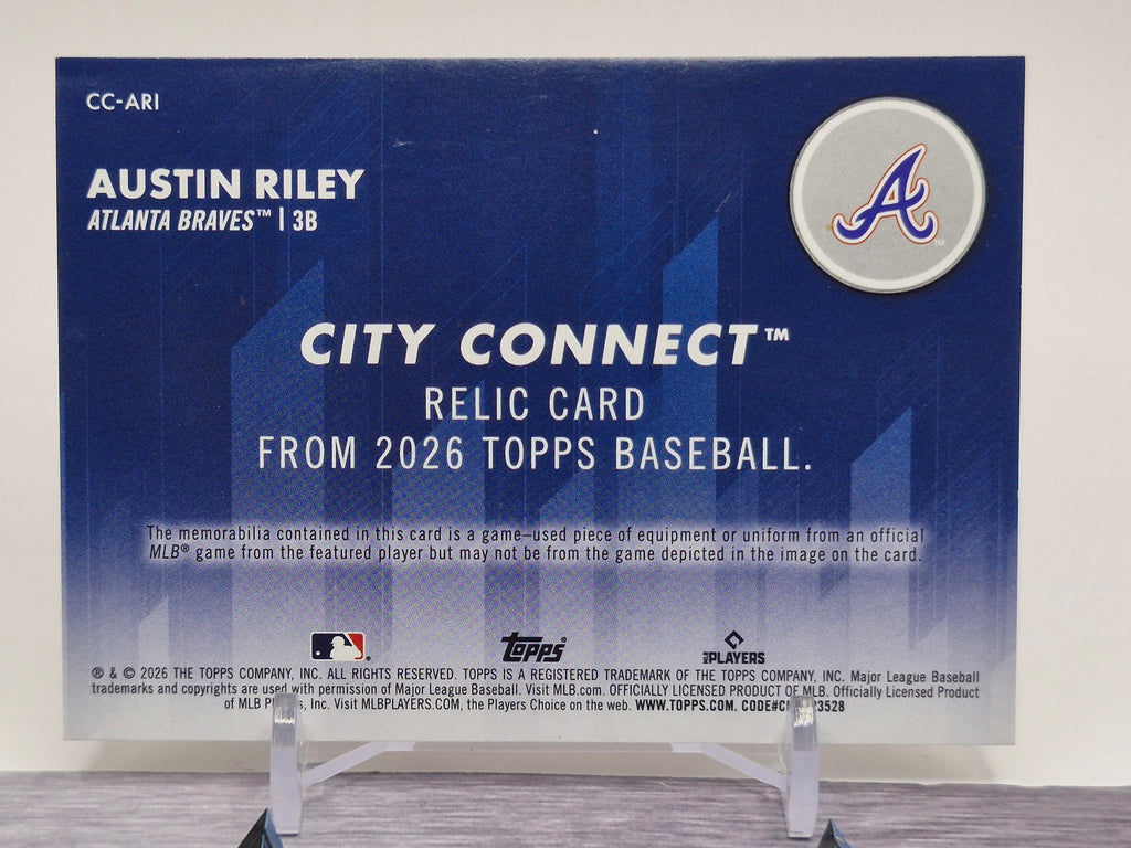 2026 Topps #CC-OA Austin Riley City Connect Swatch Collection Relics Blue