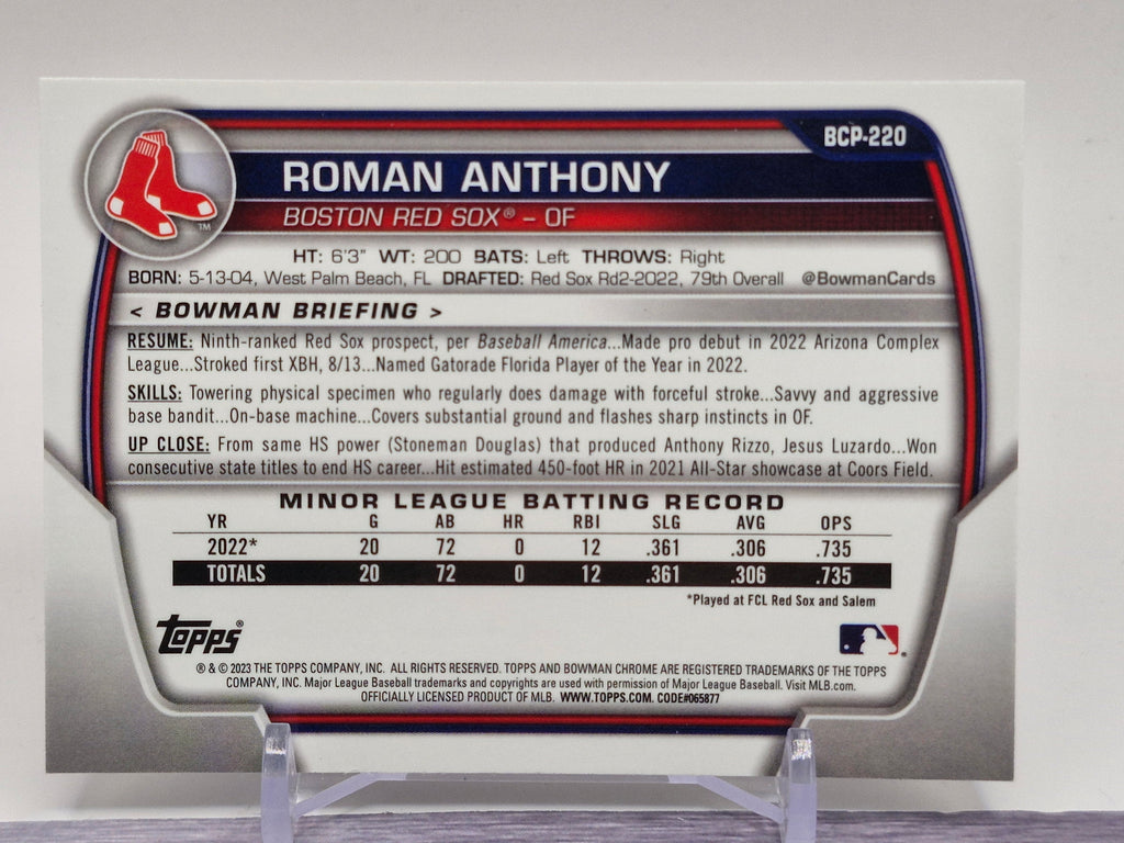 2023 Bowman Chrome #BCP-220 Roman Anthony Prospects
