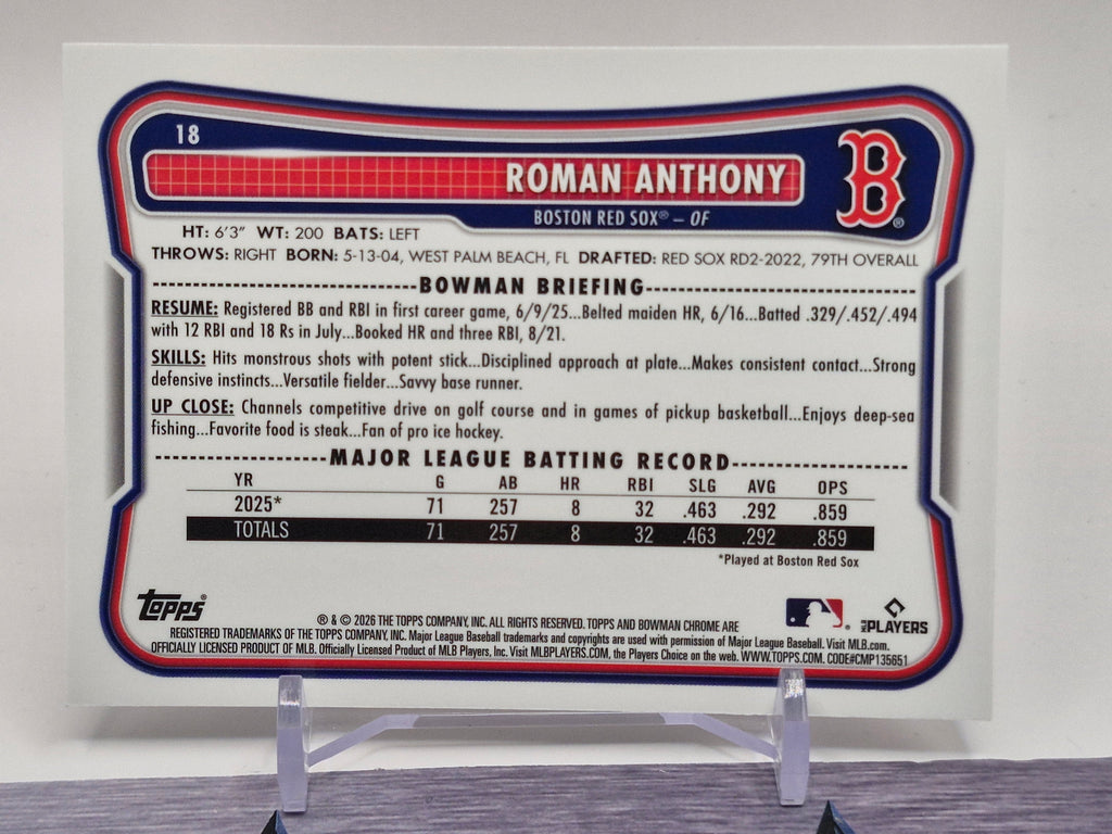 2026 Bowman #18 Roman Anthony Chrome Mojo Refractors