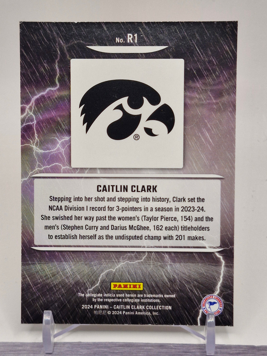 2024 Panini Caitlin Clark Collection #R1 Caitlin Clark Raining 3s Pointed Stars