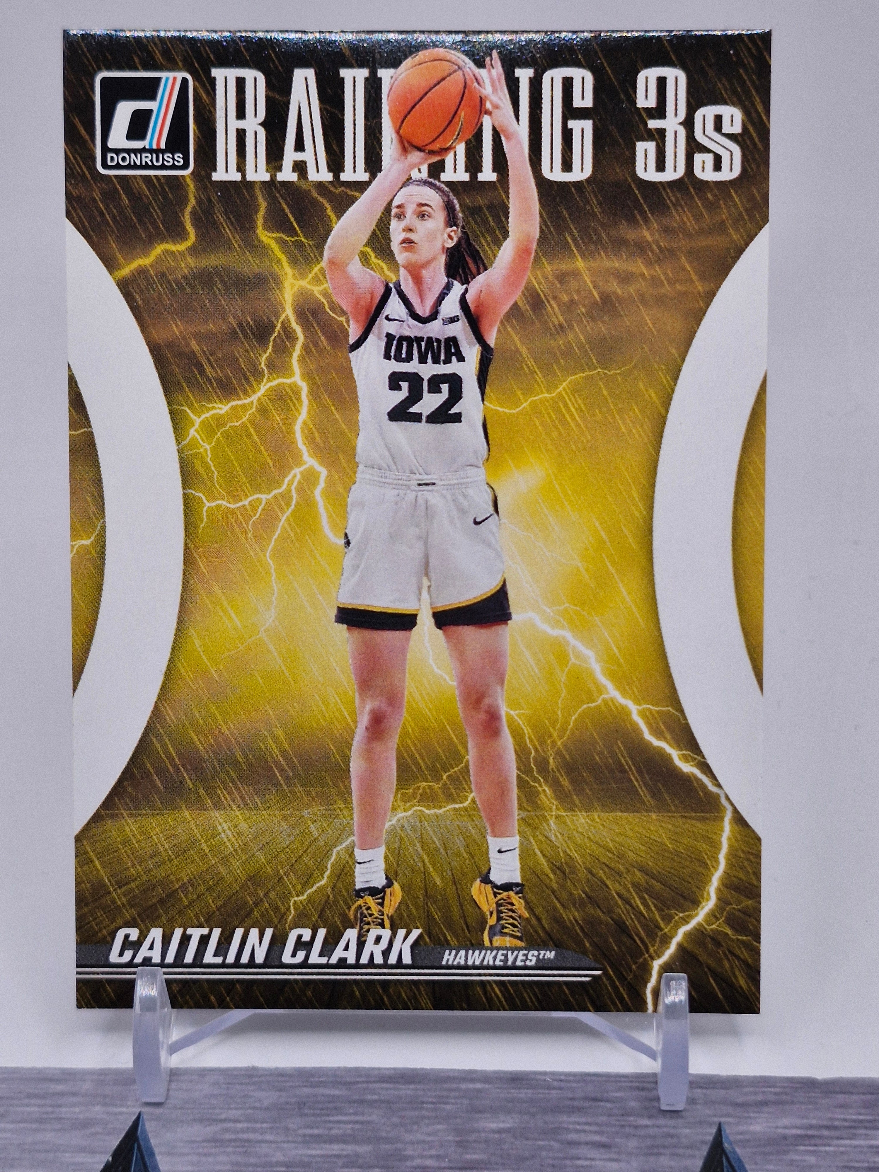 2024 Panini Caitlin Clark Collection #R1 Caitlin Clark Raining 3s Pointed Stars