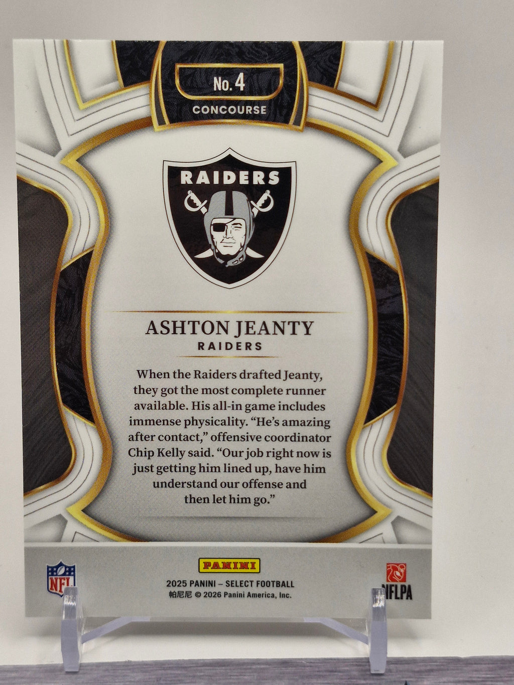 2025 Panini Select #4 Ashton Jeanty