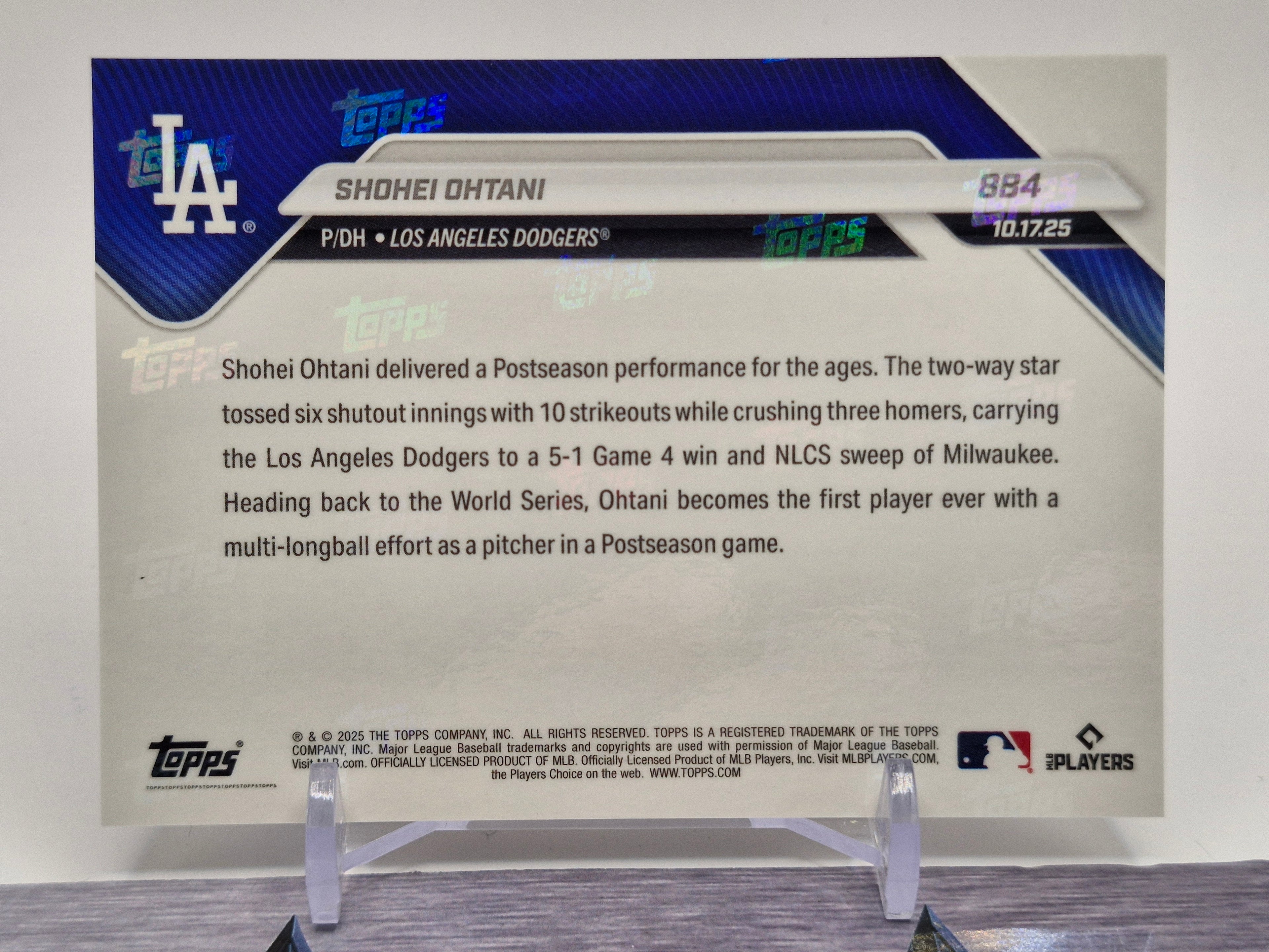 2025 Topps Now #884 Shohei Ohtani