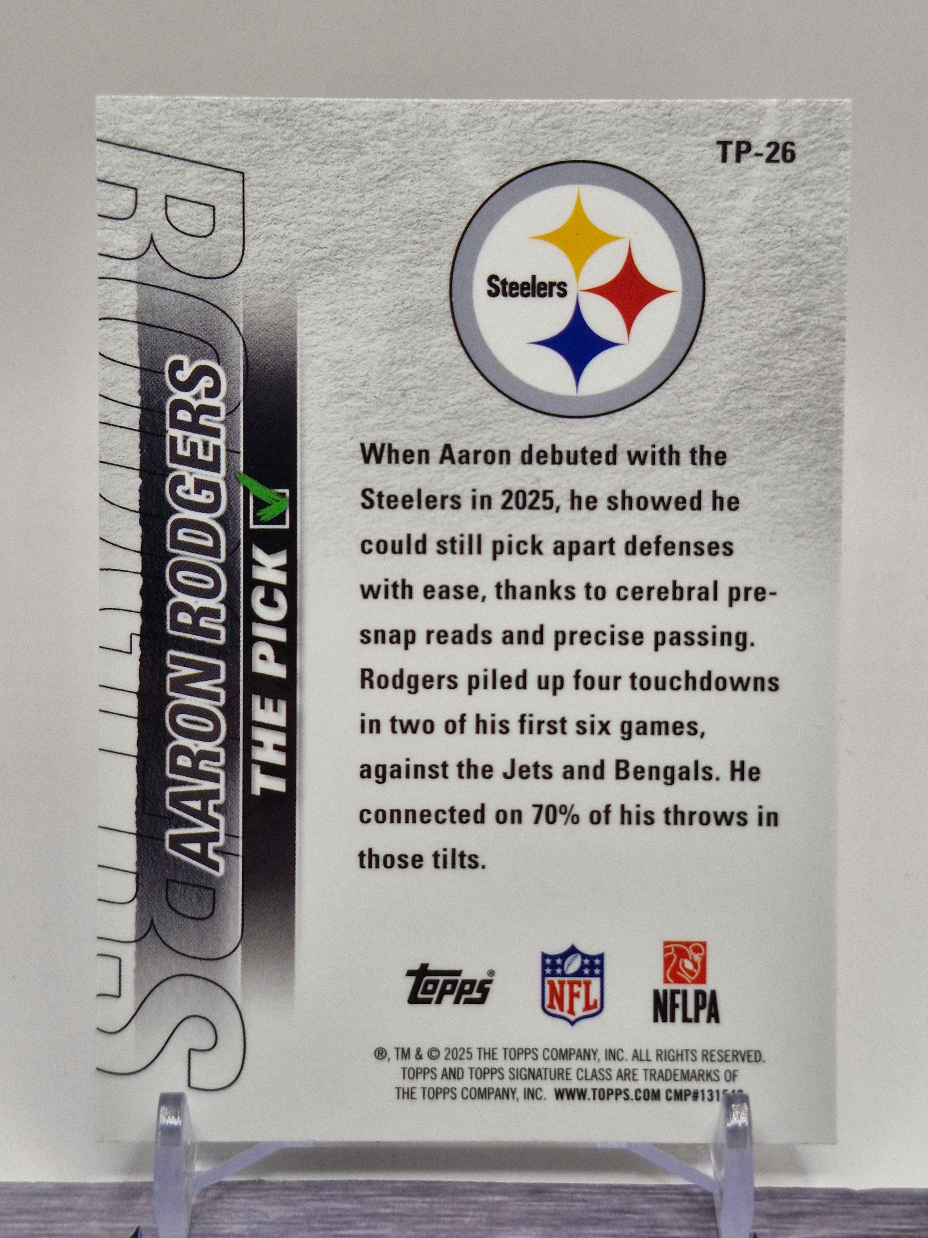 2025 Topps Signature Class #TP-26 Aaron Rodgers The Pick
