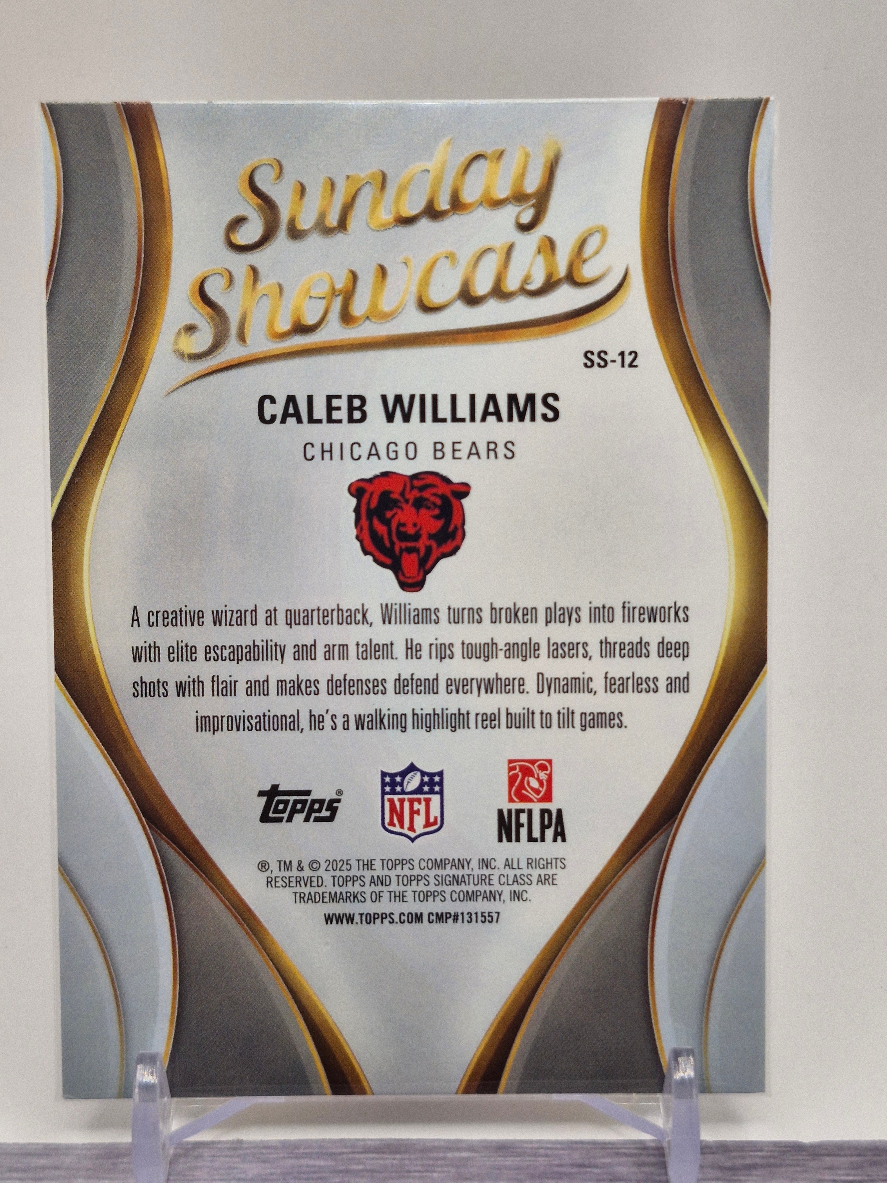 2025 Topps Signature Class #SS-12 Caleb Williams Sunday Showcase