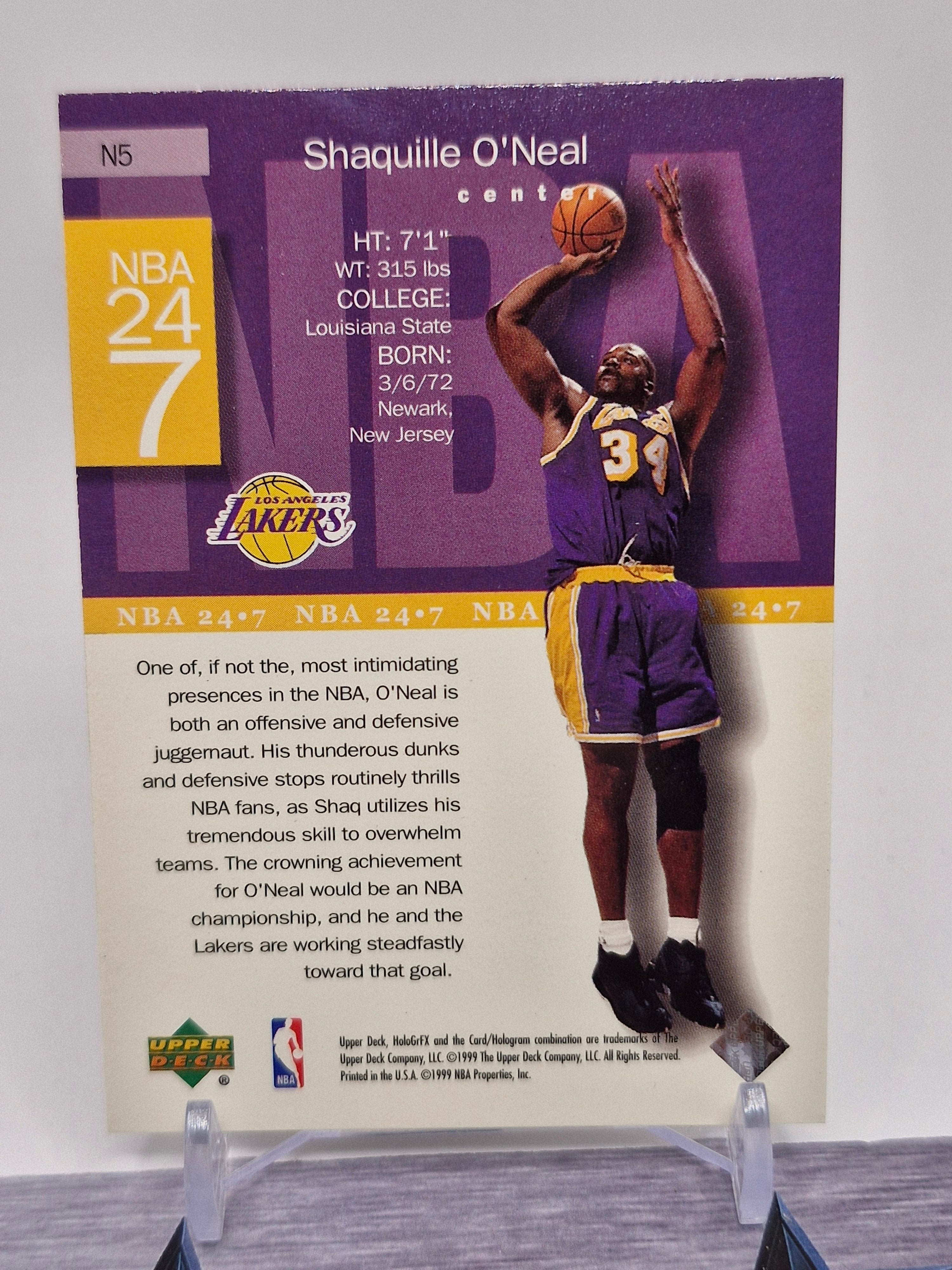 1999-00 Upper Deck HoloGrFX #N5 Shaquille O'Neal NBA 24-7