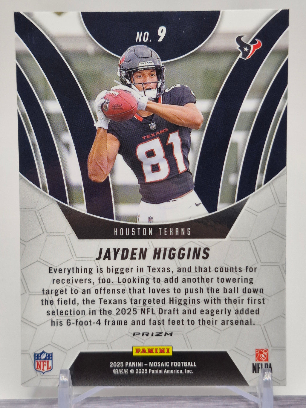 2025 Panini Mosaic #9 Jayden Higgins Elevate Mosaic Green
