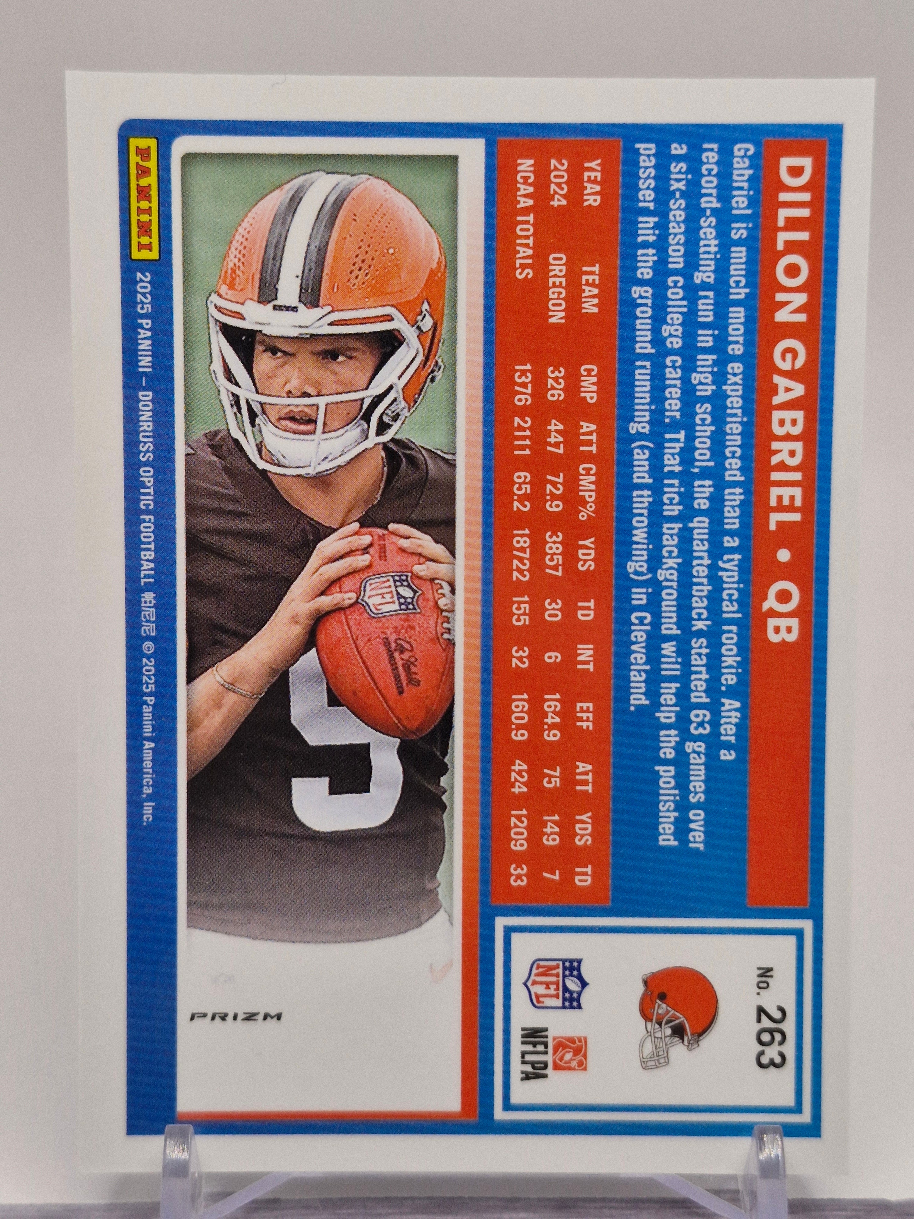 2025 Donruss Optic #263 Dillon Gabriel Purple Shock