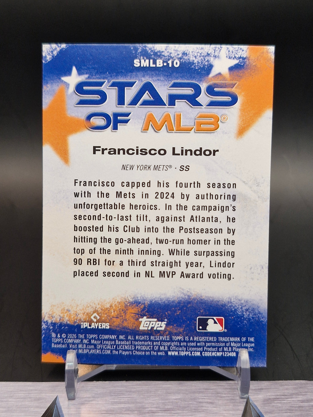 2026 Topps #SMLB-10 Francisco Lindor Stars of MLB Crackle Foil