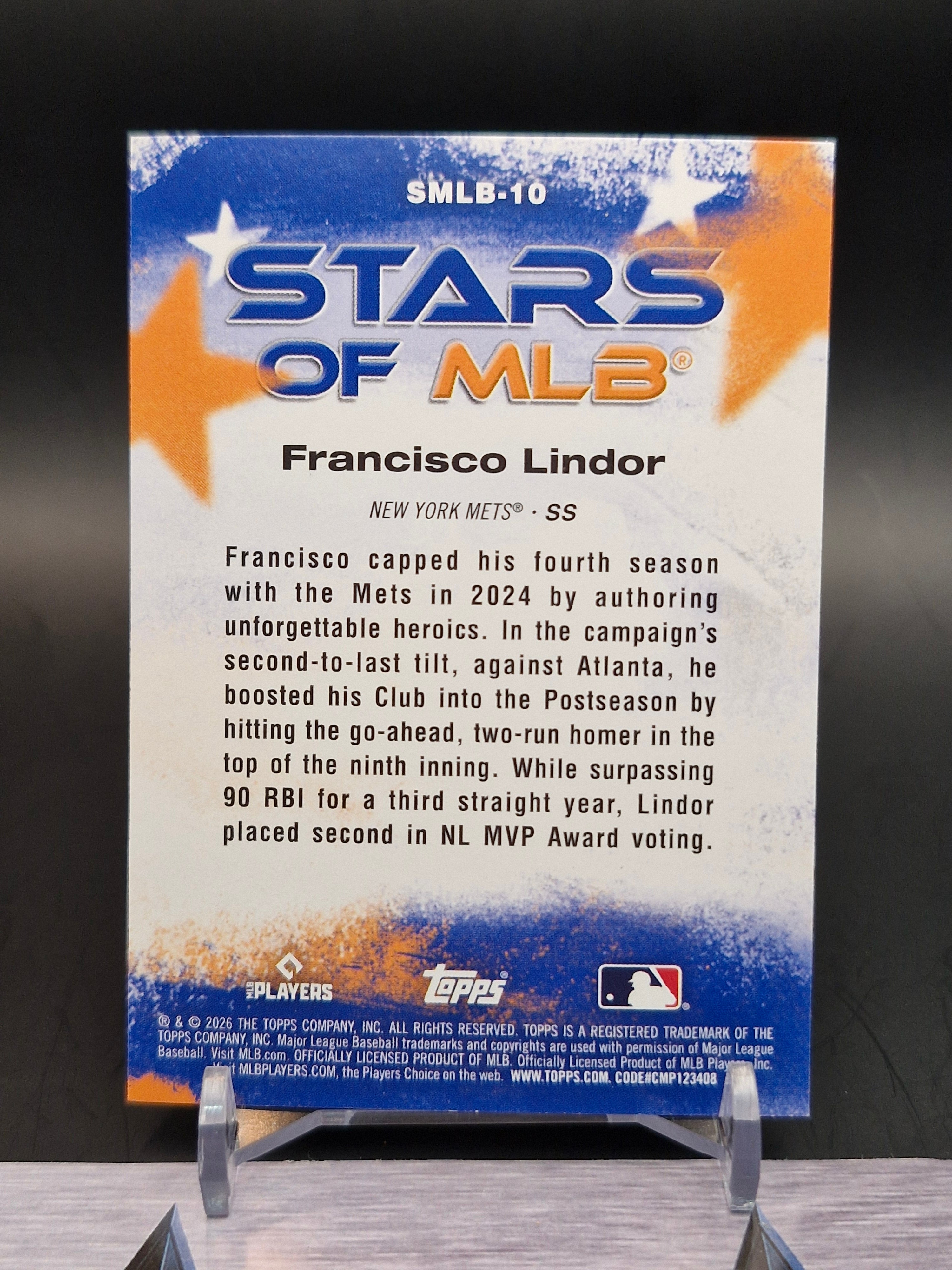 2026 Topps #SMLB-10 Francisco Lindor Stars of MLB Crackle Foil