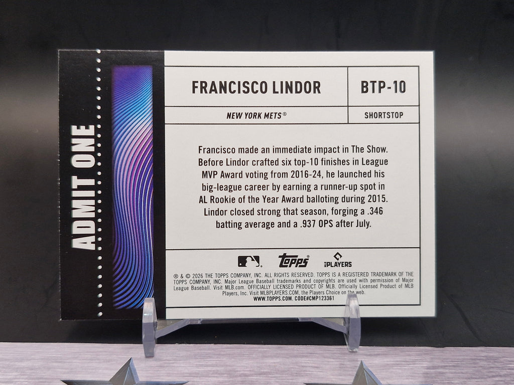 2026 Topps #BTP-10 Francisco Lindor Big Ticket Players