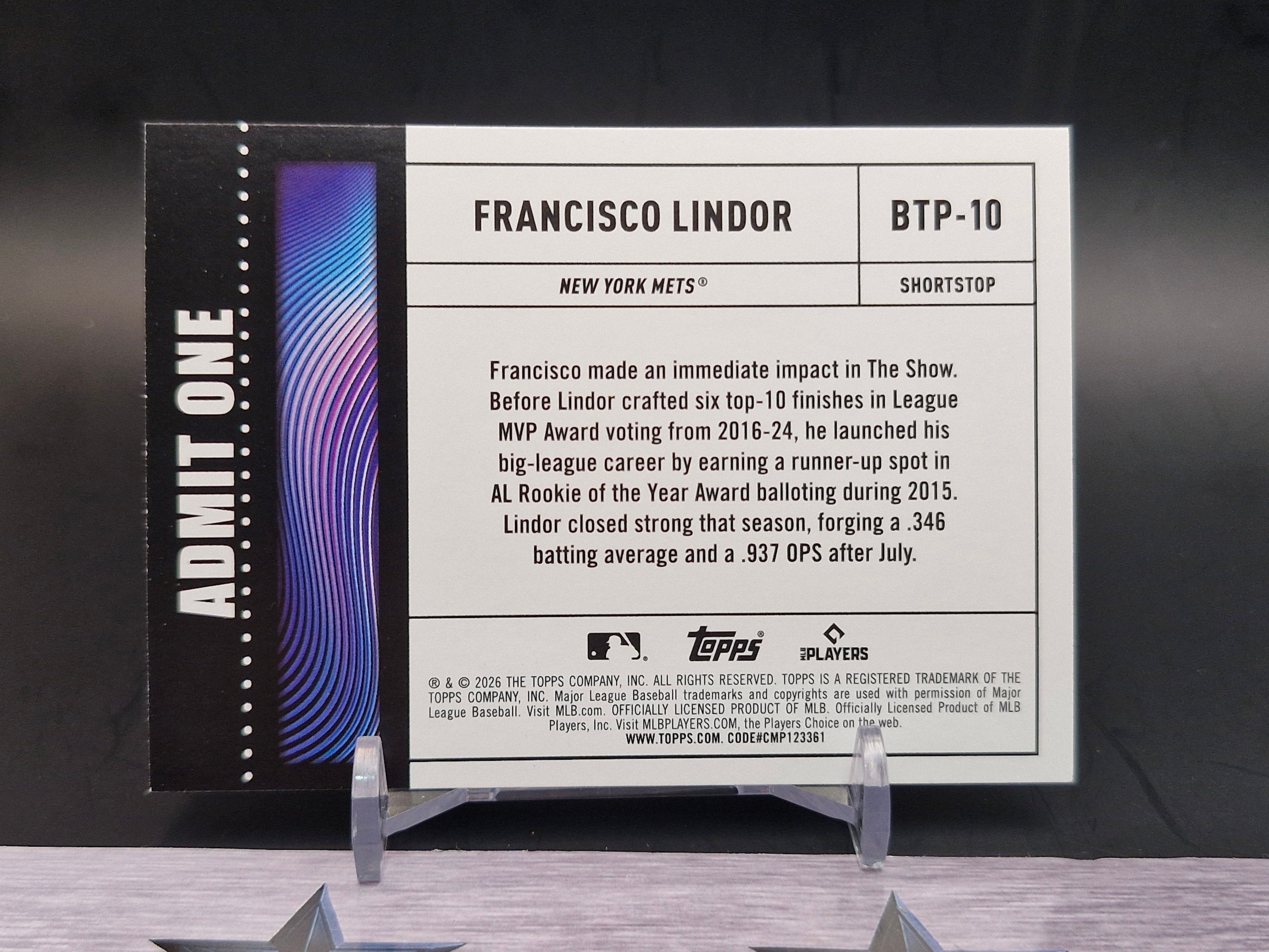2026 Topps #BTP-10 Francisco Lindor Big Ticket Players