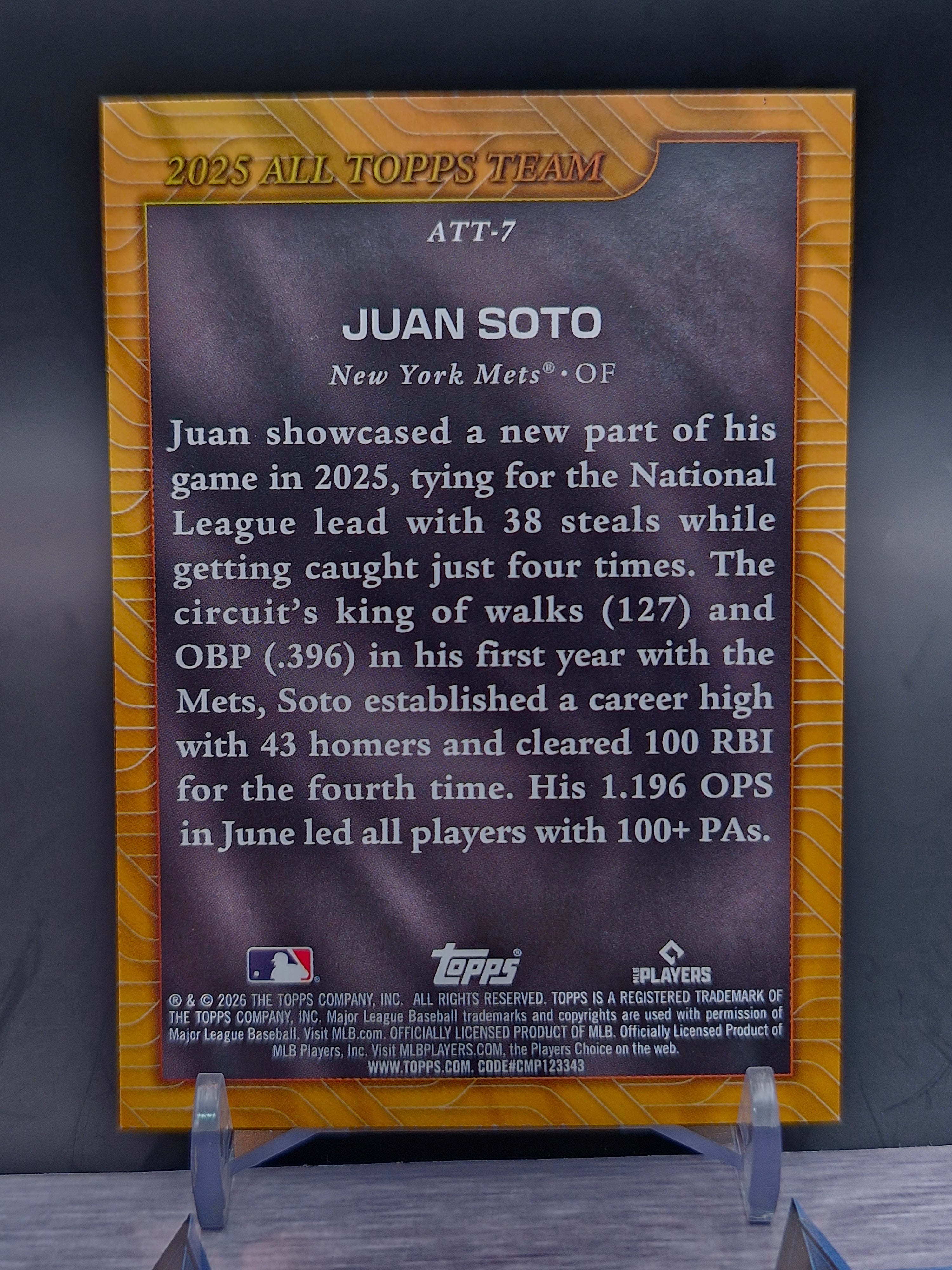 2026 Topps #ATT-7 Juan Soto 2025 All Topps Team