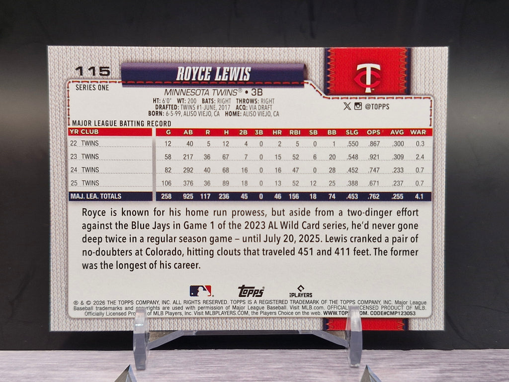 2026 Topps #115 Royce Lewis Spring Training
