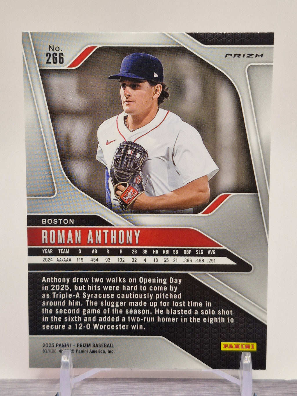 2025 Panini Prizm #266 Roman Anthony Pink Ice Prizms