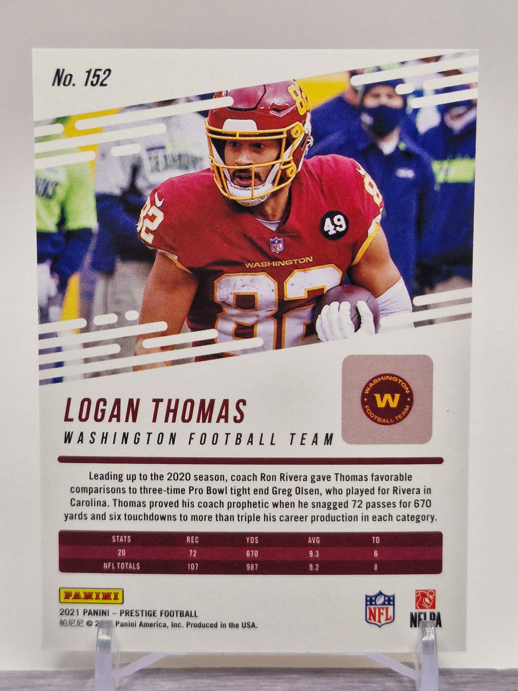 2021 Panini Prestige #152 Logan Thomas #/99