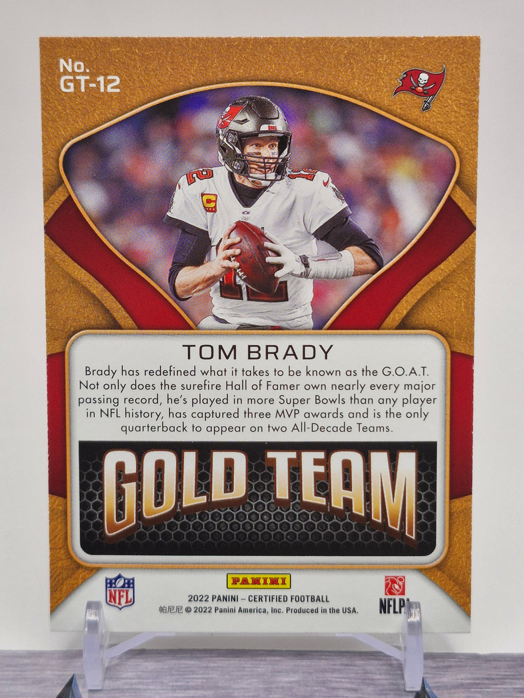 2022 Panini Certified #GT-12 Tom Brady Gold Team