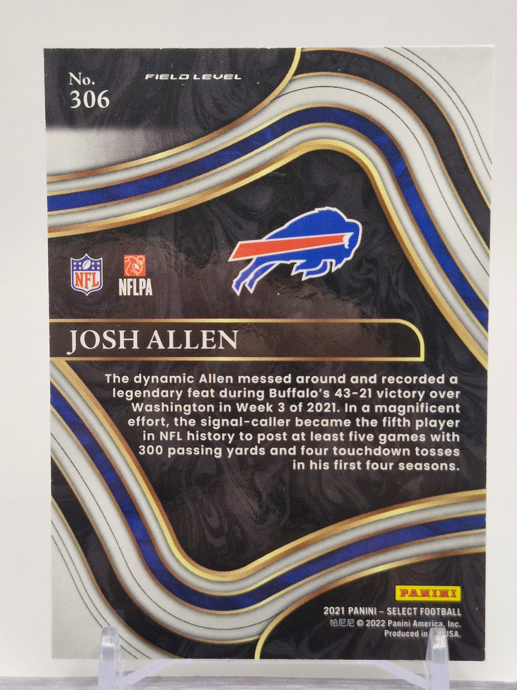 2021 Panini Select #306 Josh Allen Tri-Color Prizm
